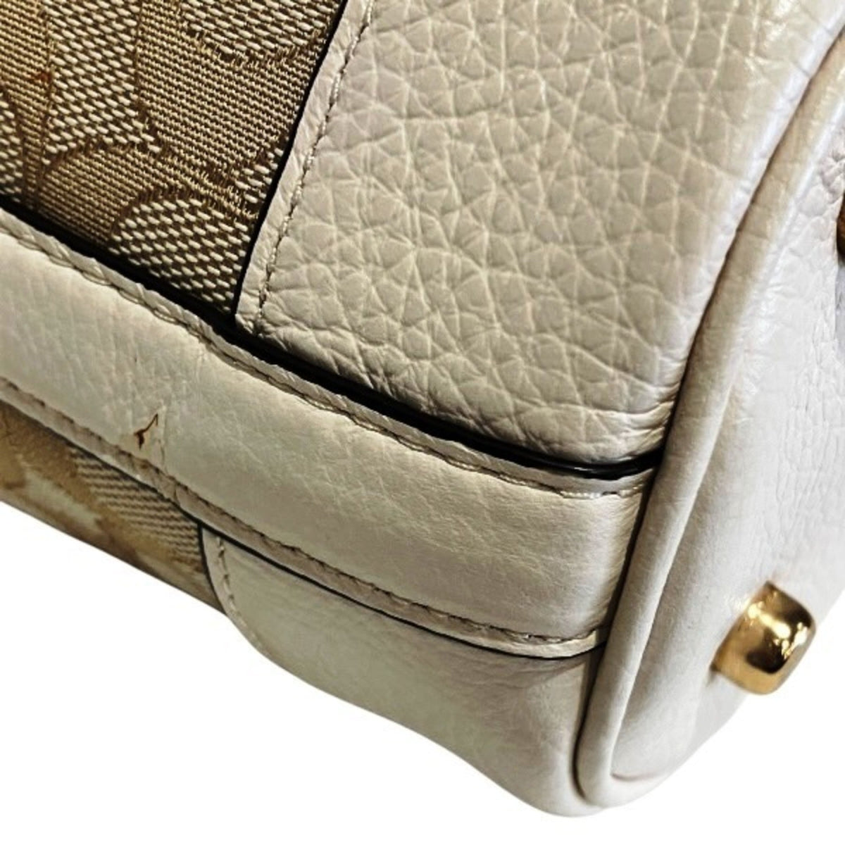 Coach Off-White Signature Line Handbag Shoulder Bag (Pre-Owned)