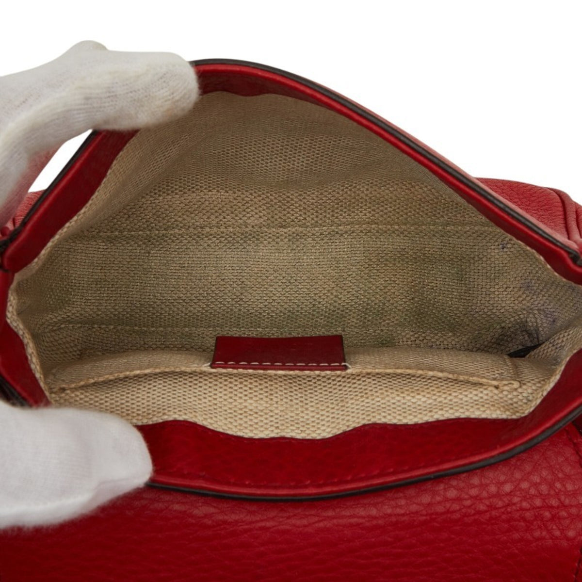 Gucci Red Color Leather Shoulder Bag (Pre-Owned)