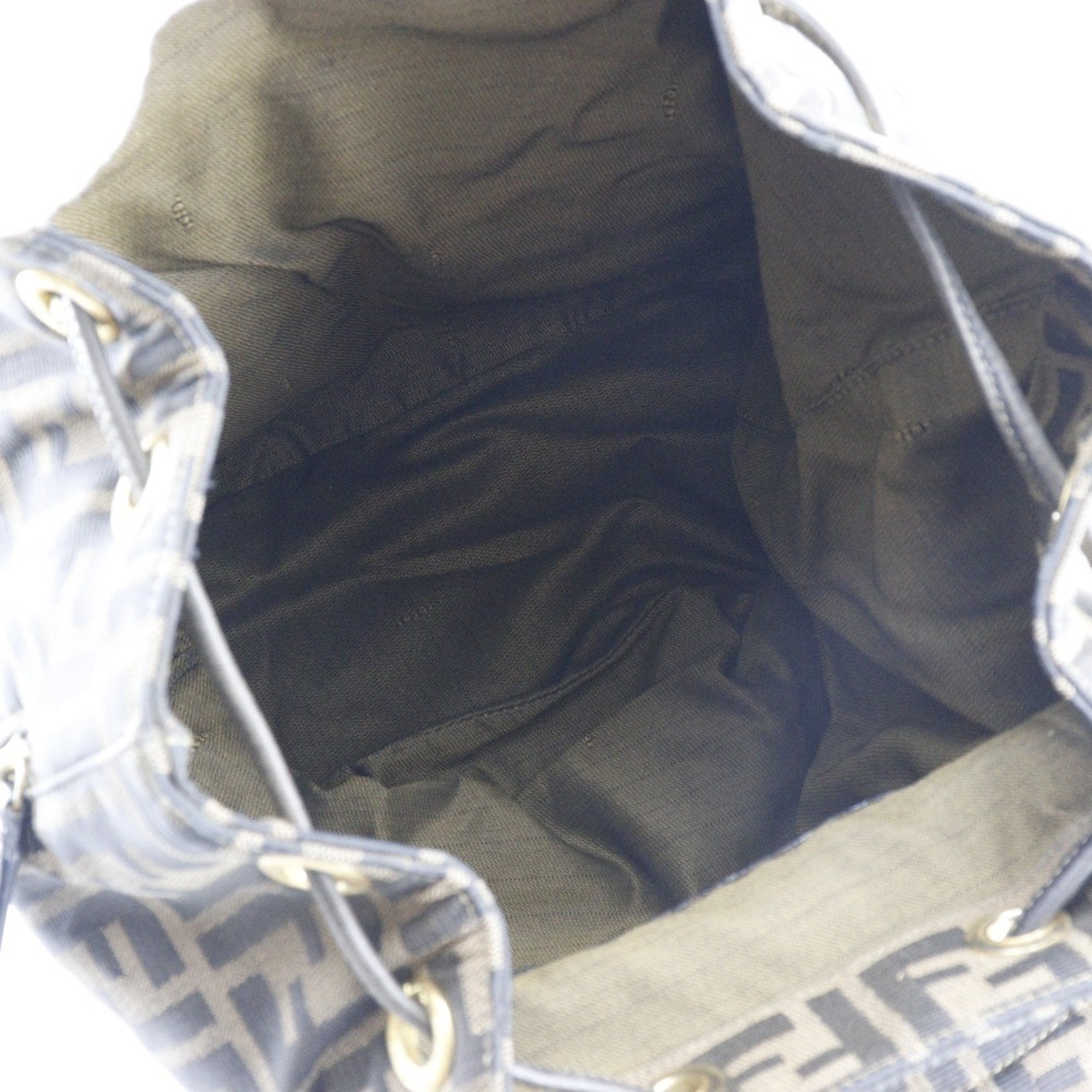 Fendi Brown Canvas Leather Backpack (Pre-Owned)