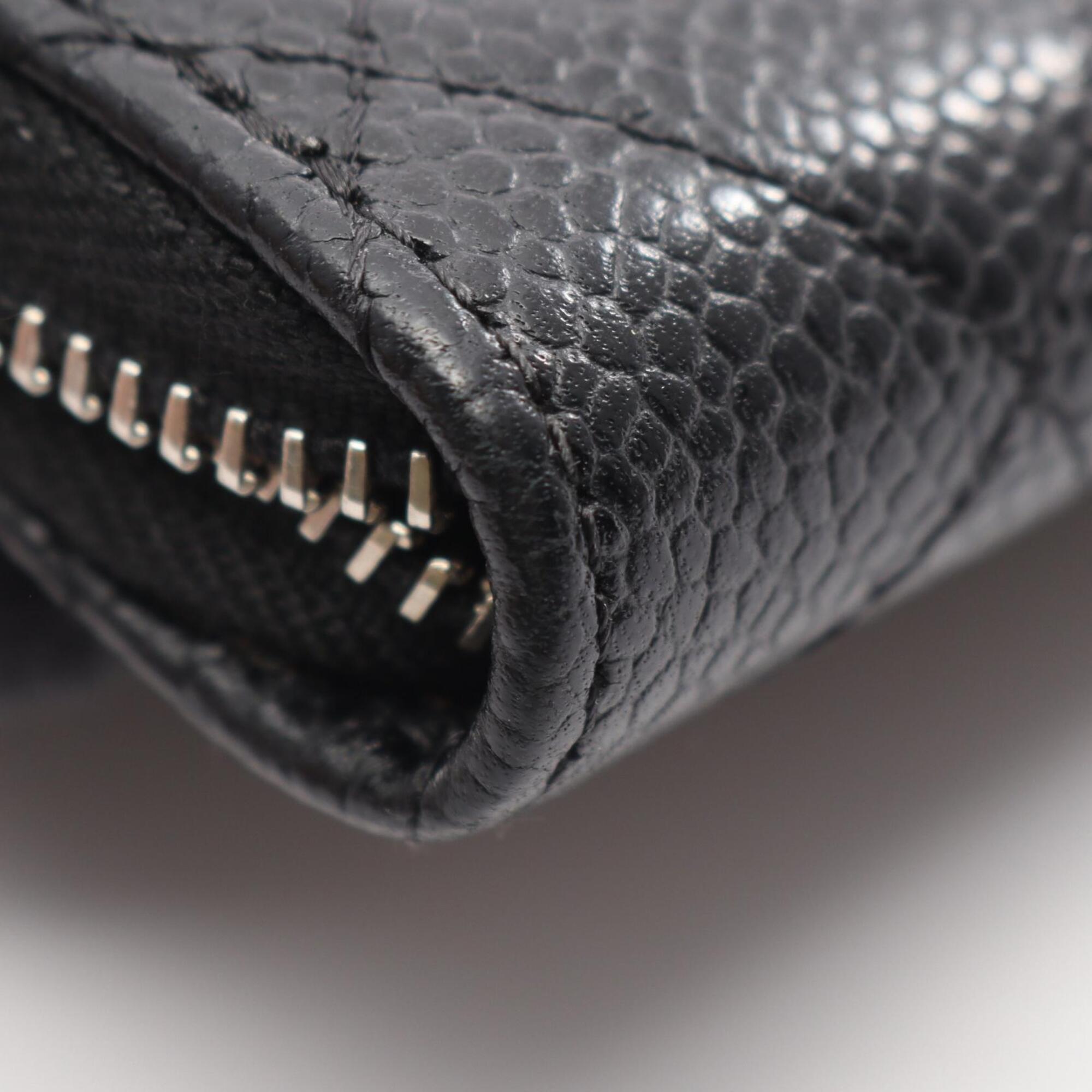 Chanel Black Grained Calfskin Coin Purse/Coin Case (Pre-Owned)