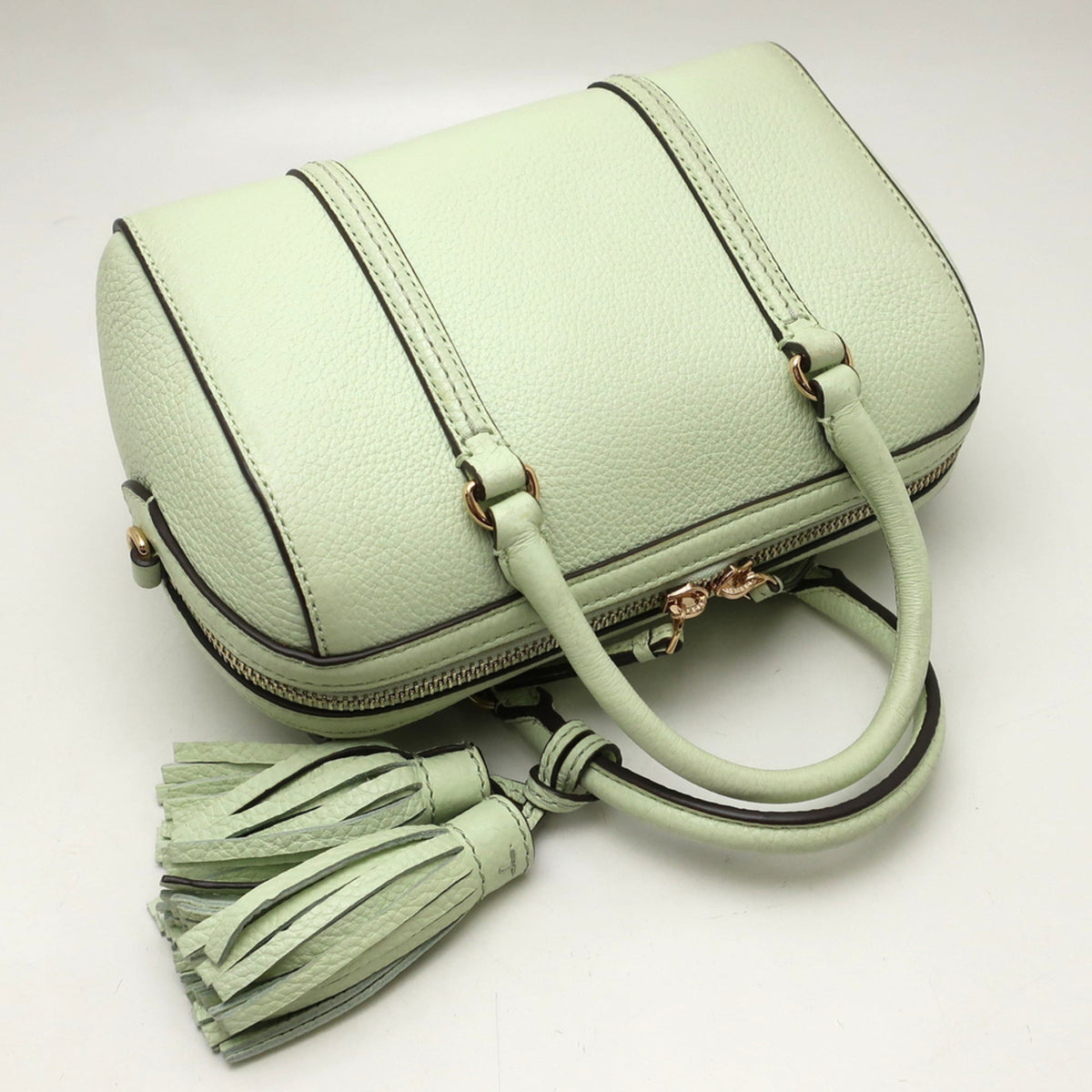 Tory Burch Green Leather Boston Bag (Pre-Owned)