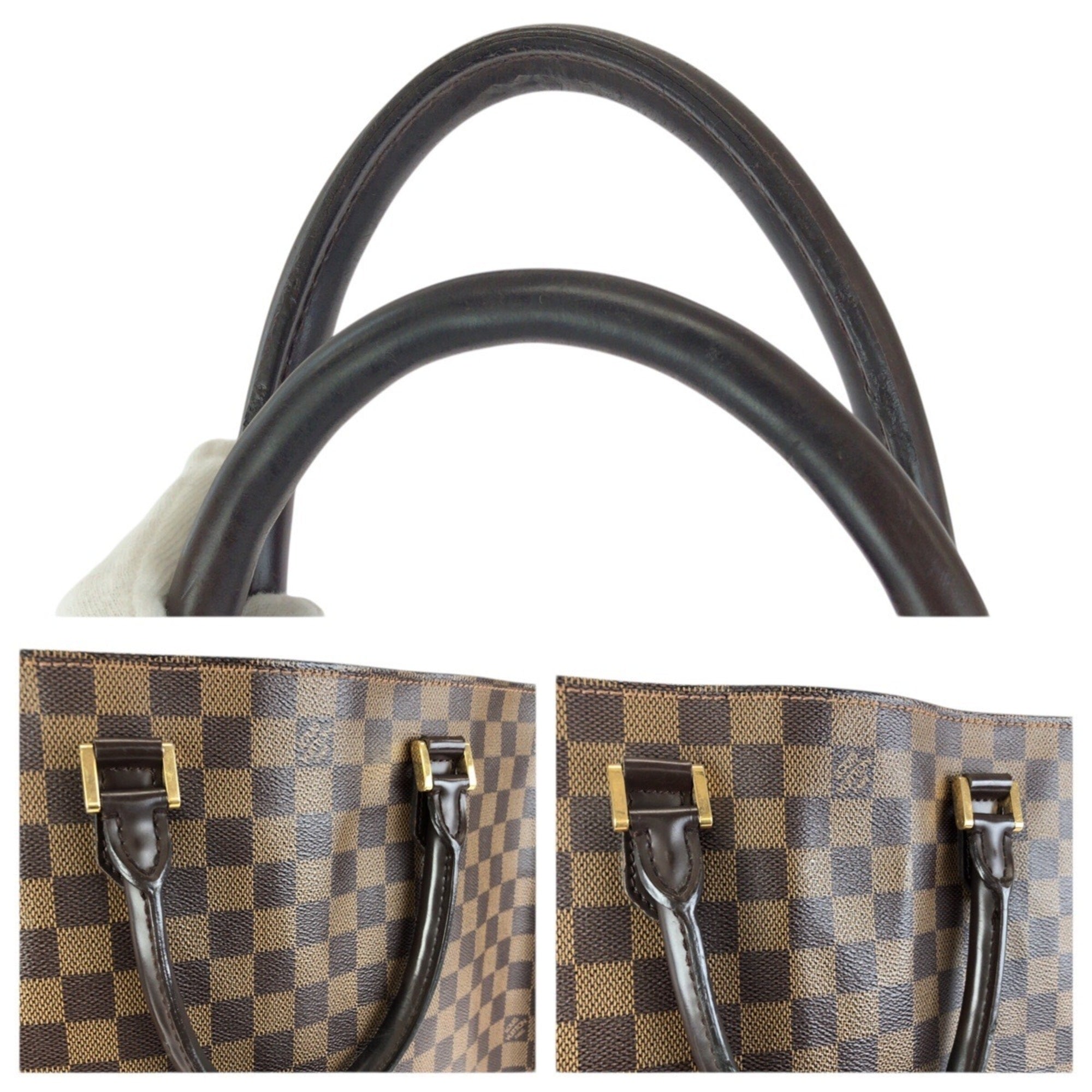 Louis Vuitton Brown Damier Canvas Ebene Pvc Leather Handbag Tote Bag (Pre-Owned)