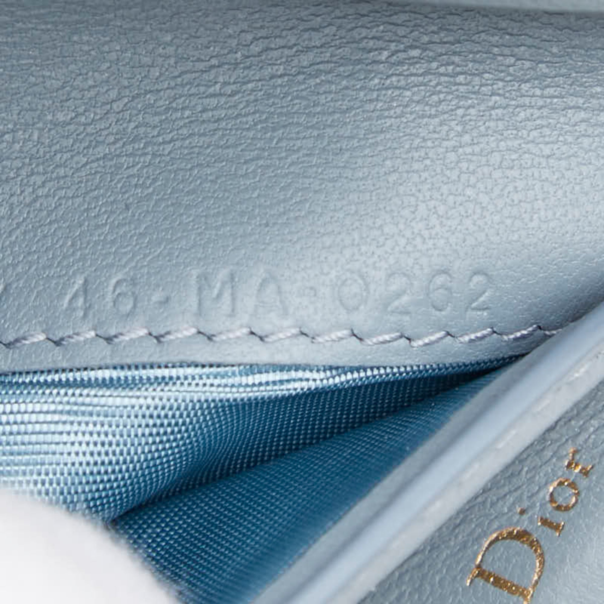 Christian Dior Light Blue Gray Leather Wallet (Bi-Fold) (Pre-Owned)