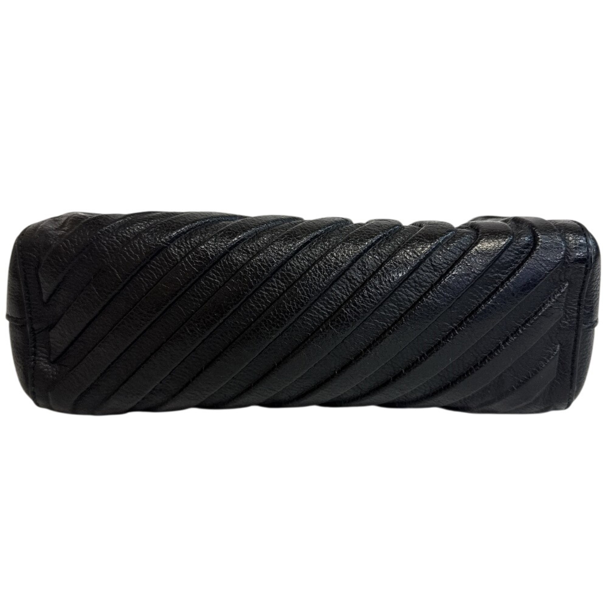 Balenciaga Black Leather Clutch Bag Pouch (Pre-Owned)