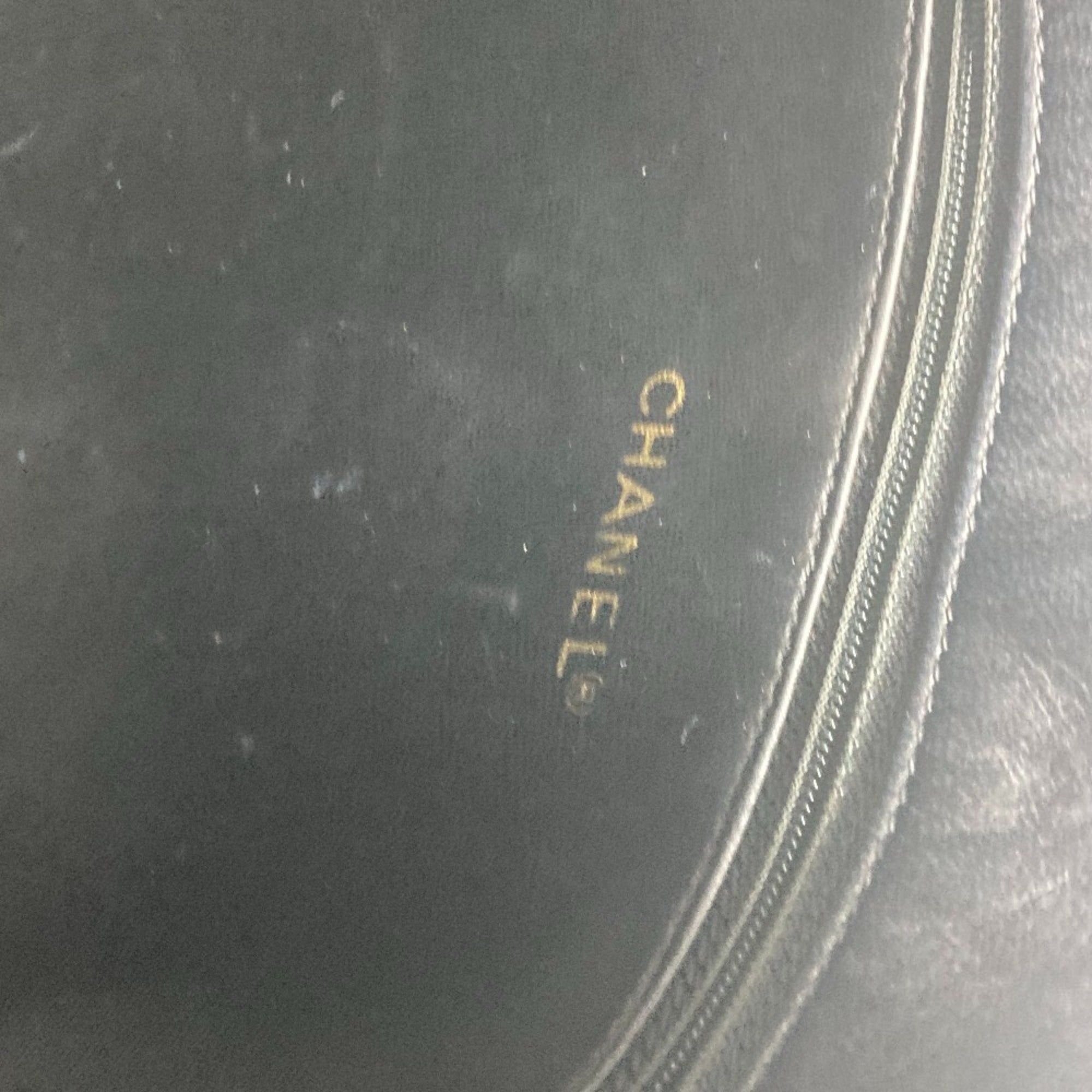 Chanel Dark Navy Leather Boston Bag Shoulder Bag Tote Bag (Pre-Owned)