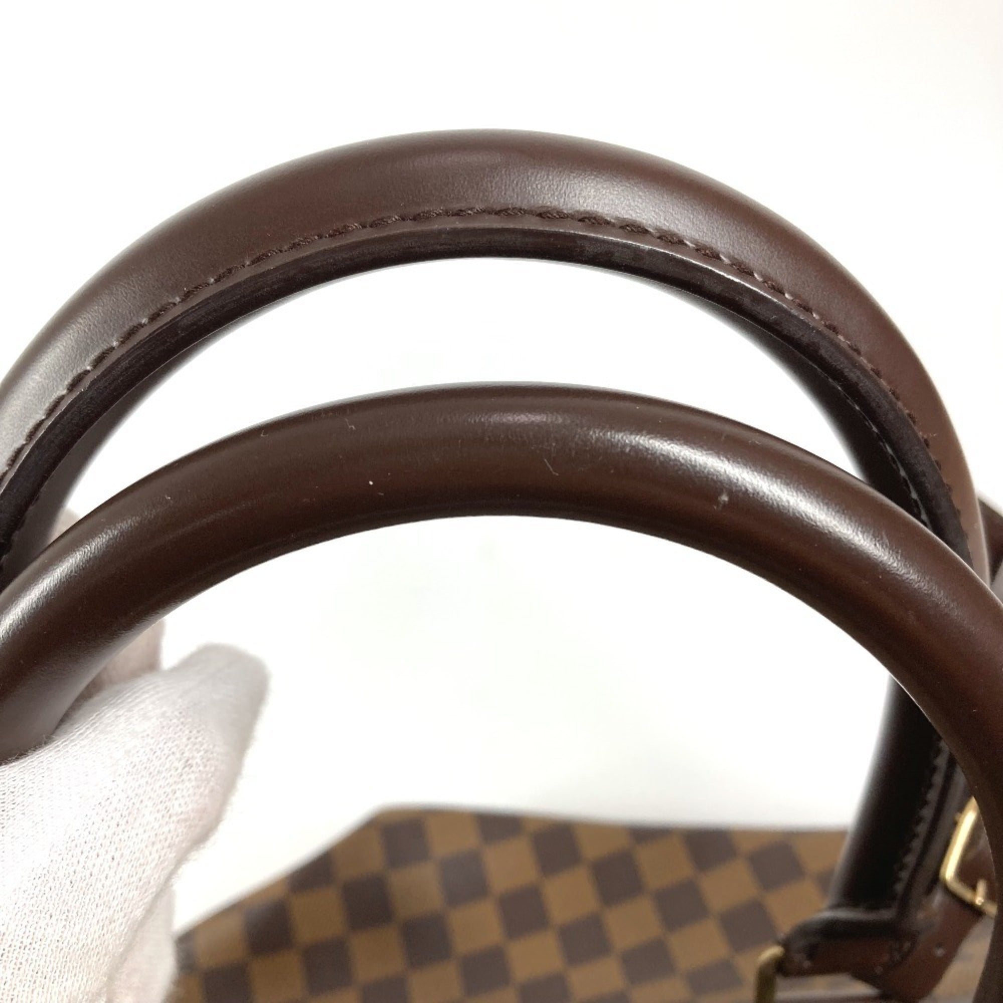 Louis Vuitton Brown Damier Canvas Ebene Damier Canvas Boston Bag Handbag Tote Bag (Pre-Owned)