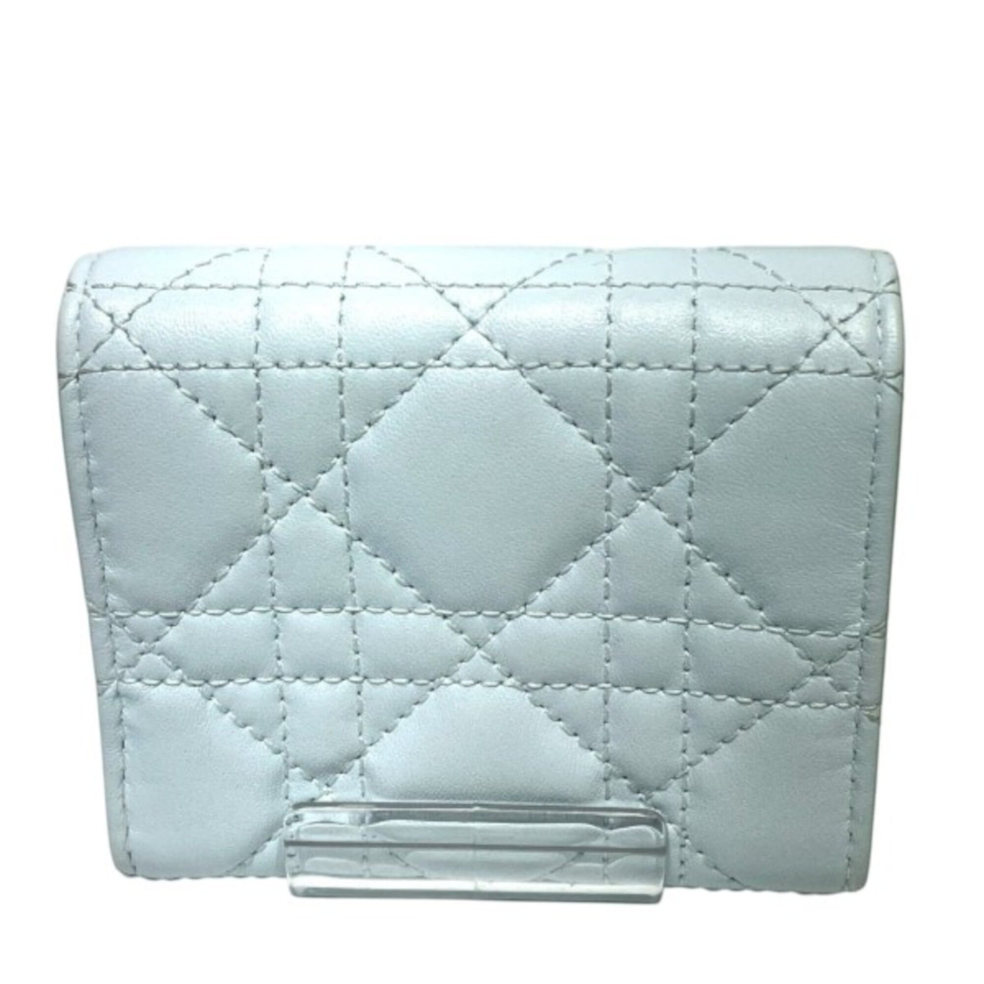Christian Dior Blue Leather Wallet (Tri-Fold) (Pre-Owned)