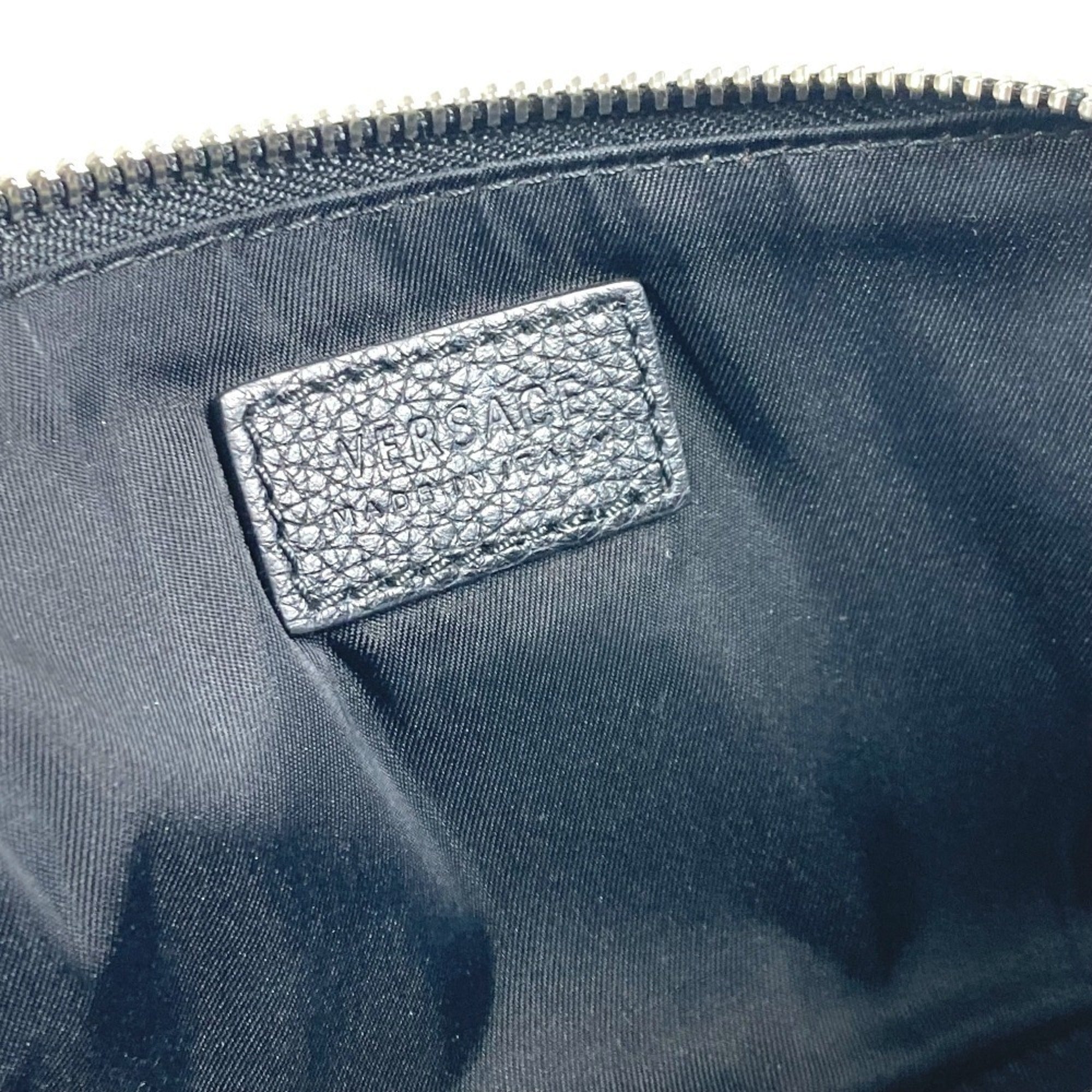 Versace Black Leather Coin Purse/Coin Case (Pre-Owned)