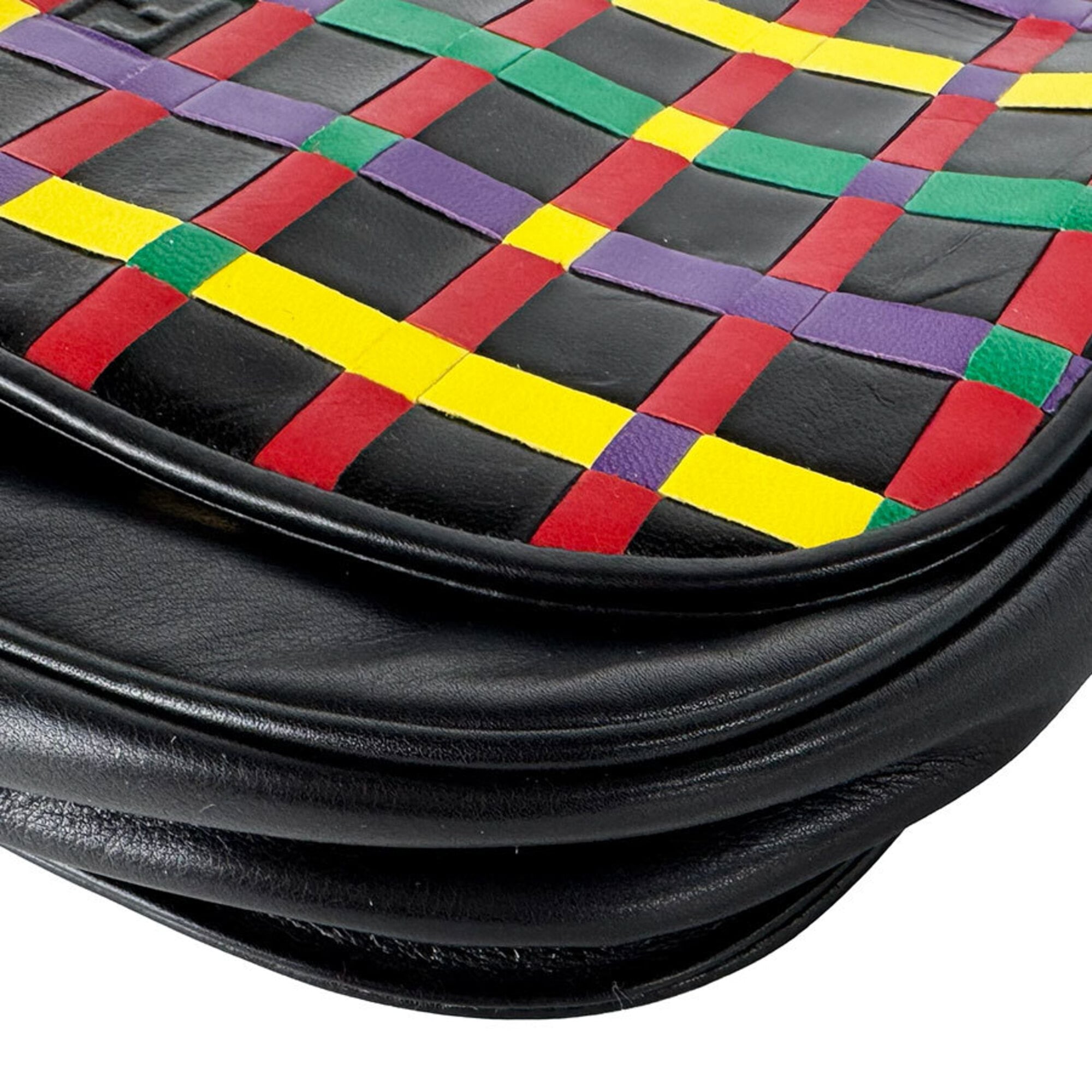 Fendi Black Multi-Color Leather Shoulder Bag (Pre-Owned)