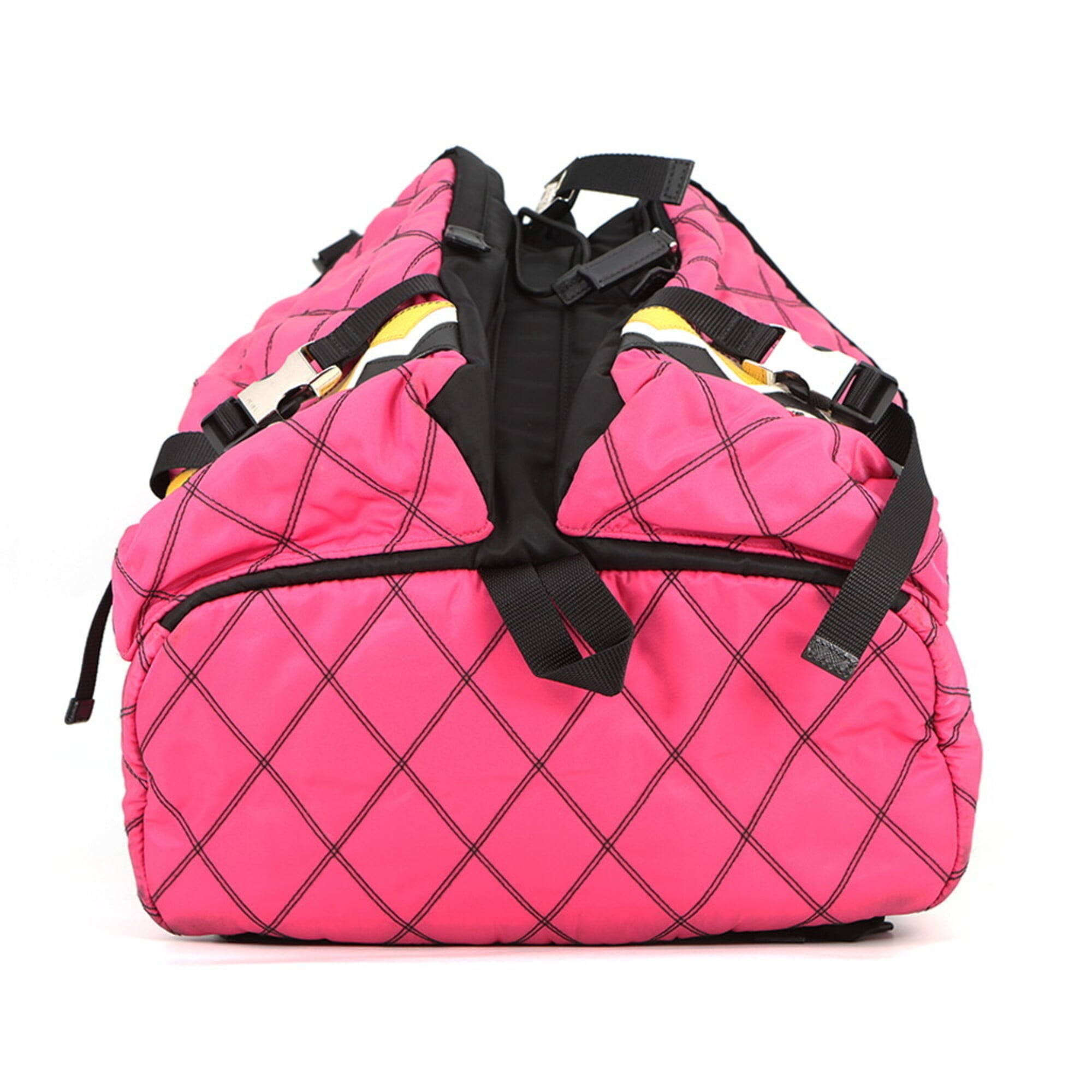 Prada Black Multi-Color Nylon Leather Backpack (Pre-Owned)