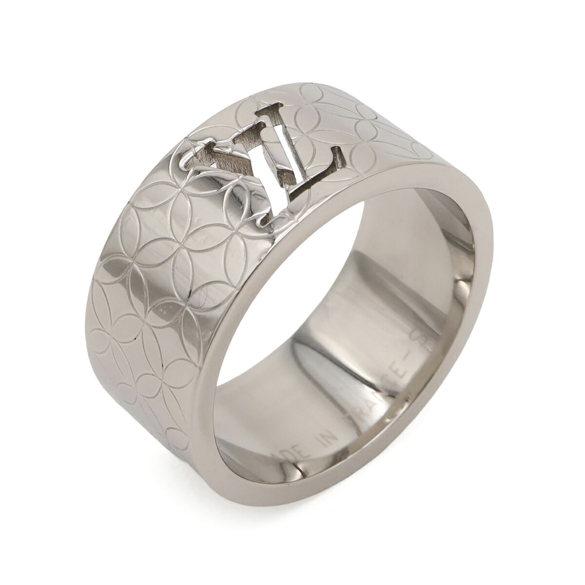 Louis Vuitton Silver Stainless Steel Band Ring (Pre-Owned)