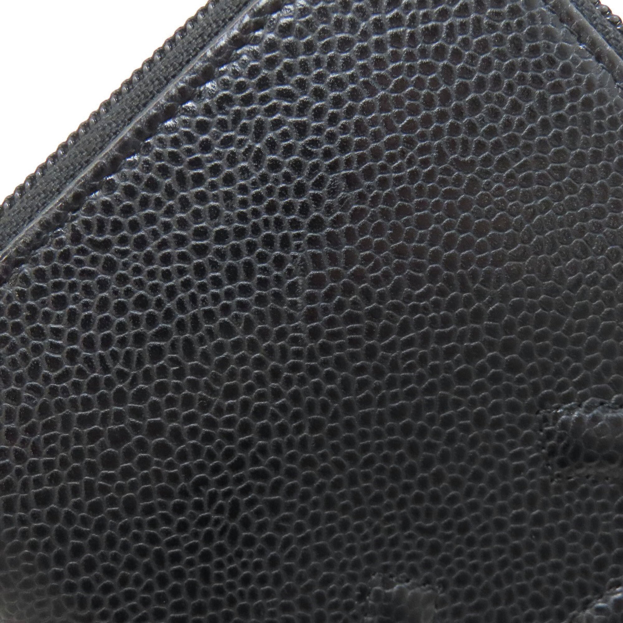 Chanel Black Leather Long Wallet (Bi-Fold) (Pre-Owned)