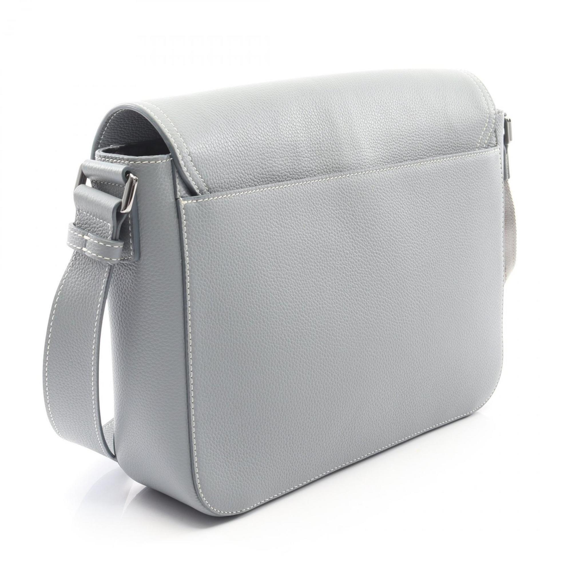 Christian Dior Gray Leather Handbag Saddle Bag Shoulder Bag (Pre-Owned)