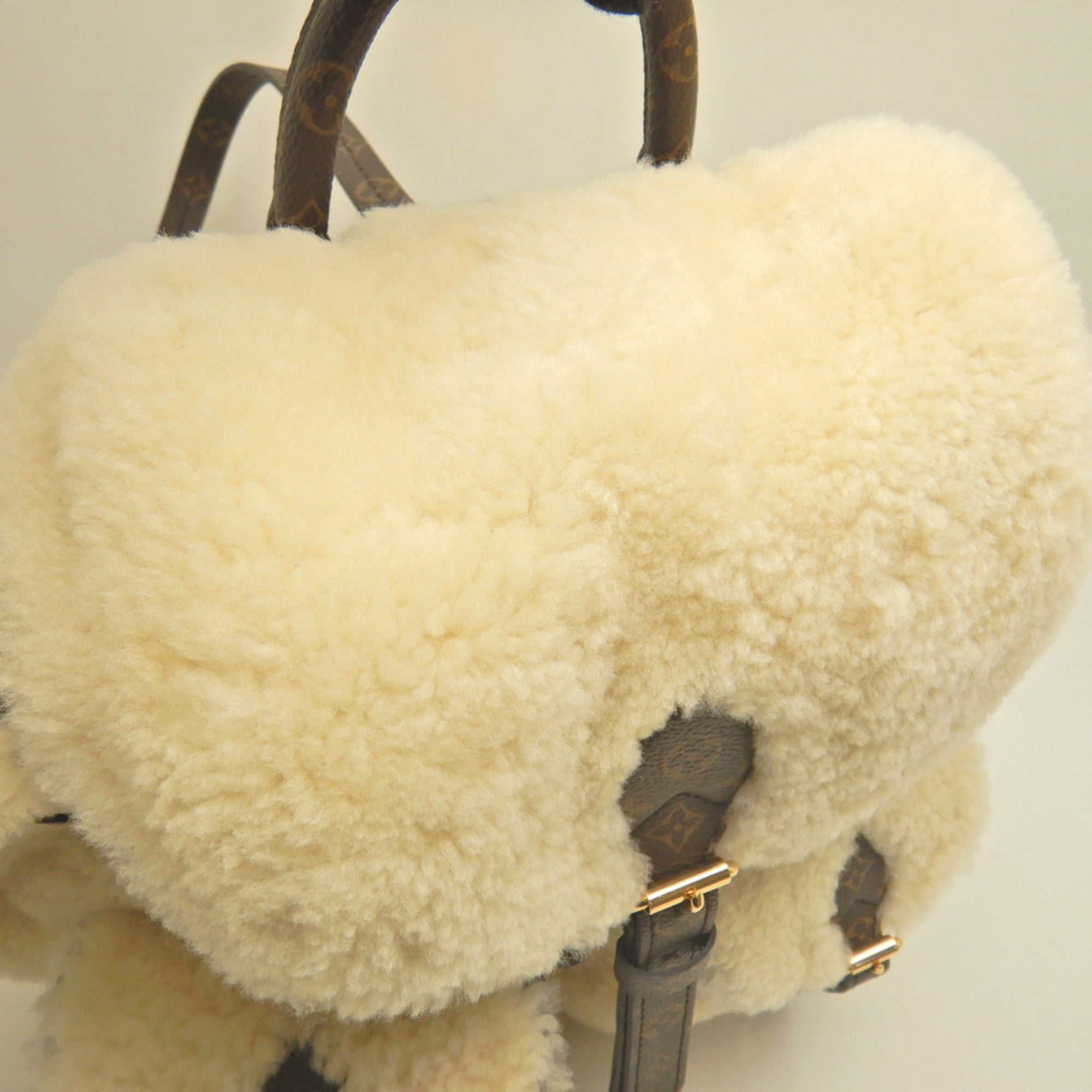 Louis Vuitton Cream Leather Backpack (Pre-Owned)