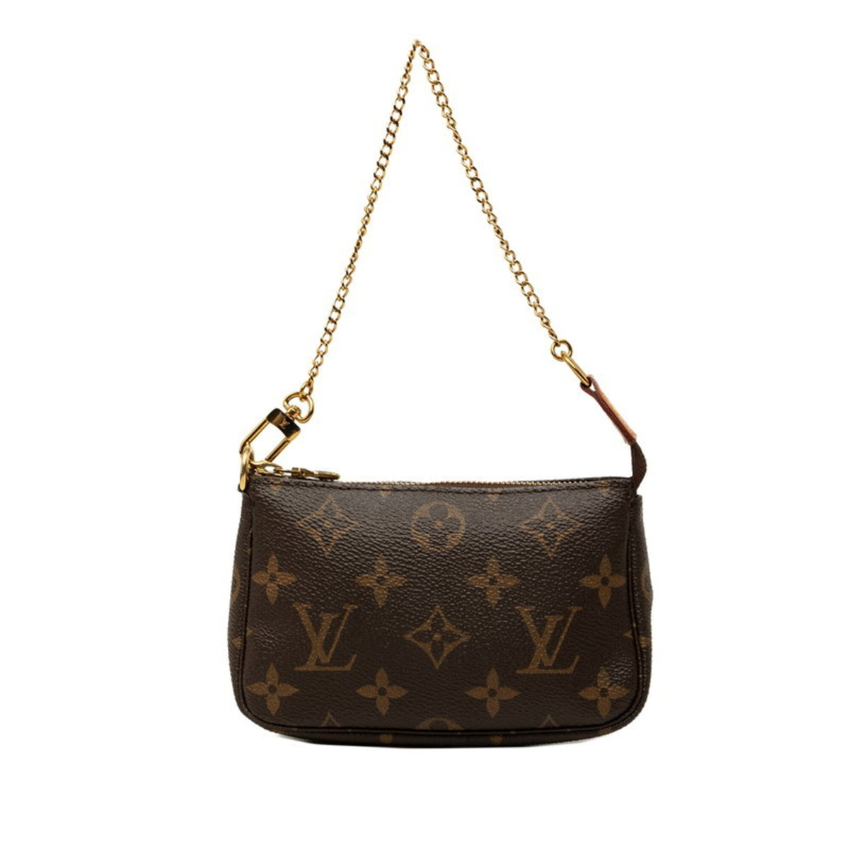 Louis Vuitton Brown Pvc Leather Handbag Pochette Pouch (Pre-Owned)