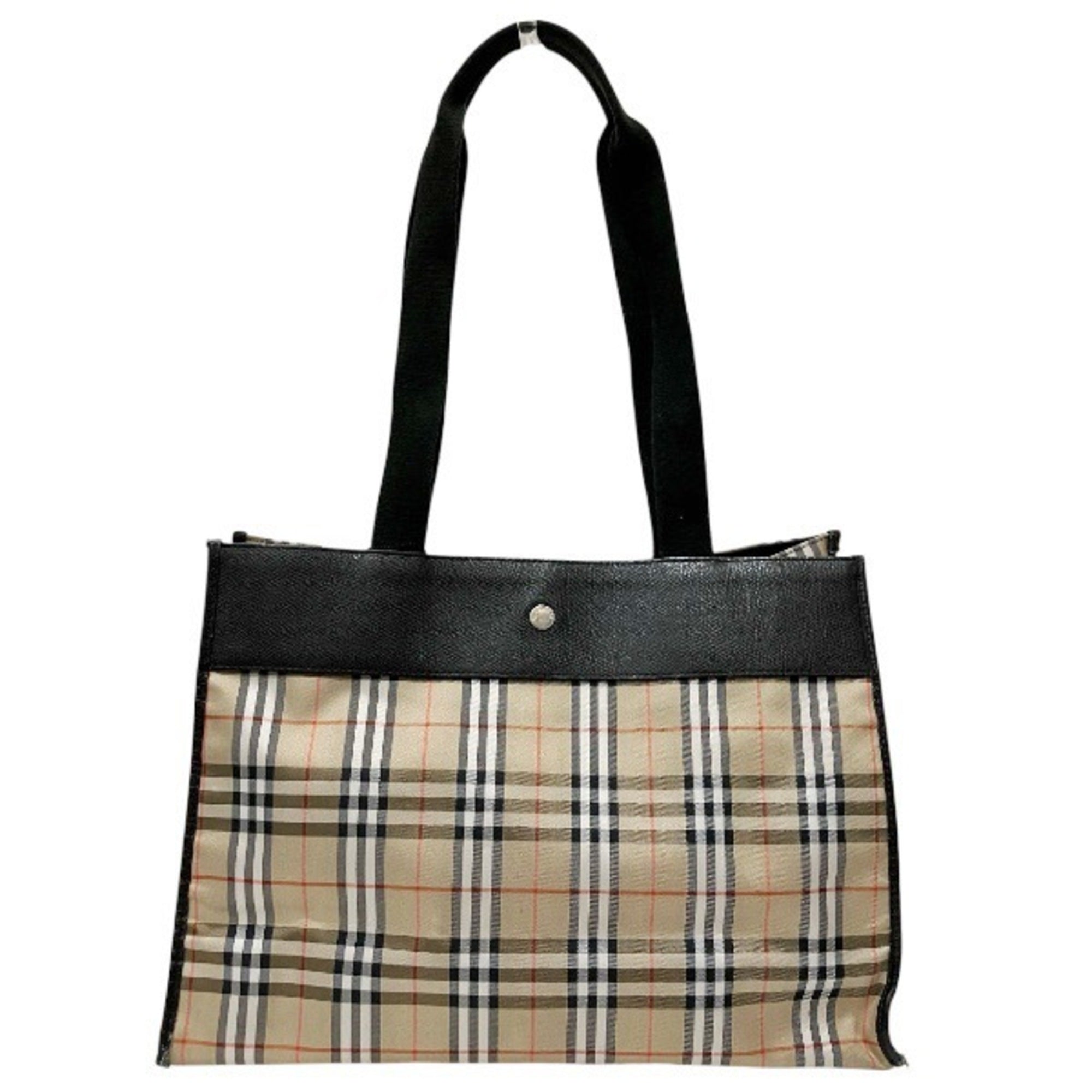Burberry Beige Black Nylon Tote Bag (Pre-Owned)