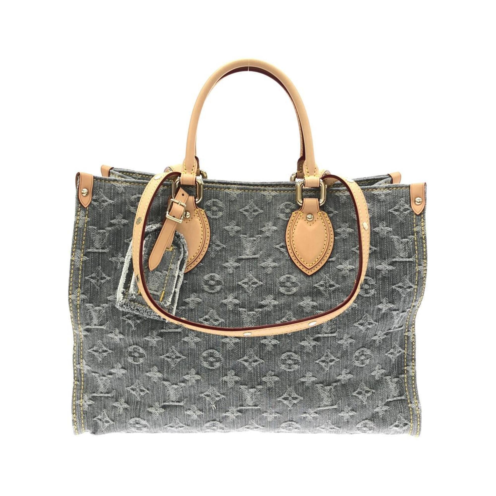Louis Vuitton Gray Denim Handbag (Pre-Owned)