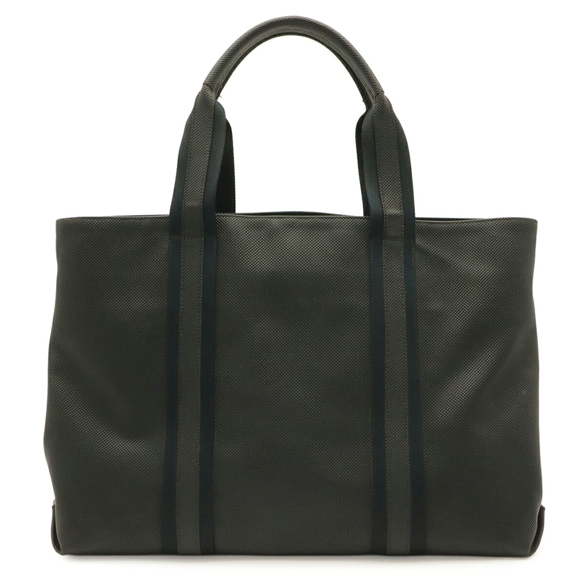 Bottega Veneta Navy Black Coated Canvas Shoulder Bag Tote Bag (Pre-Owned)