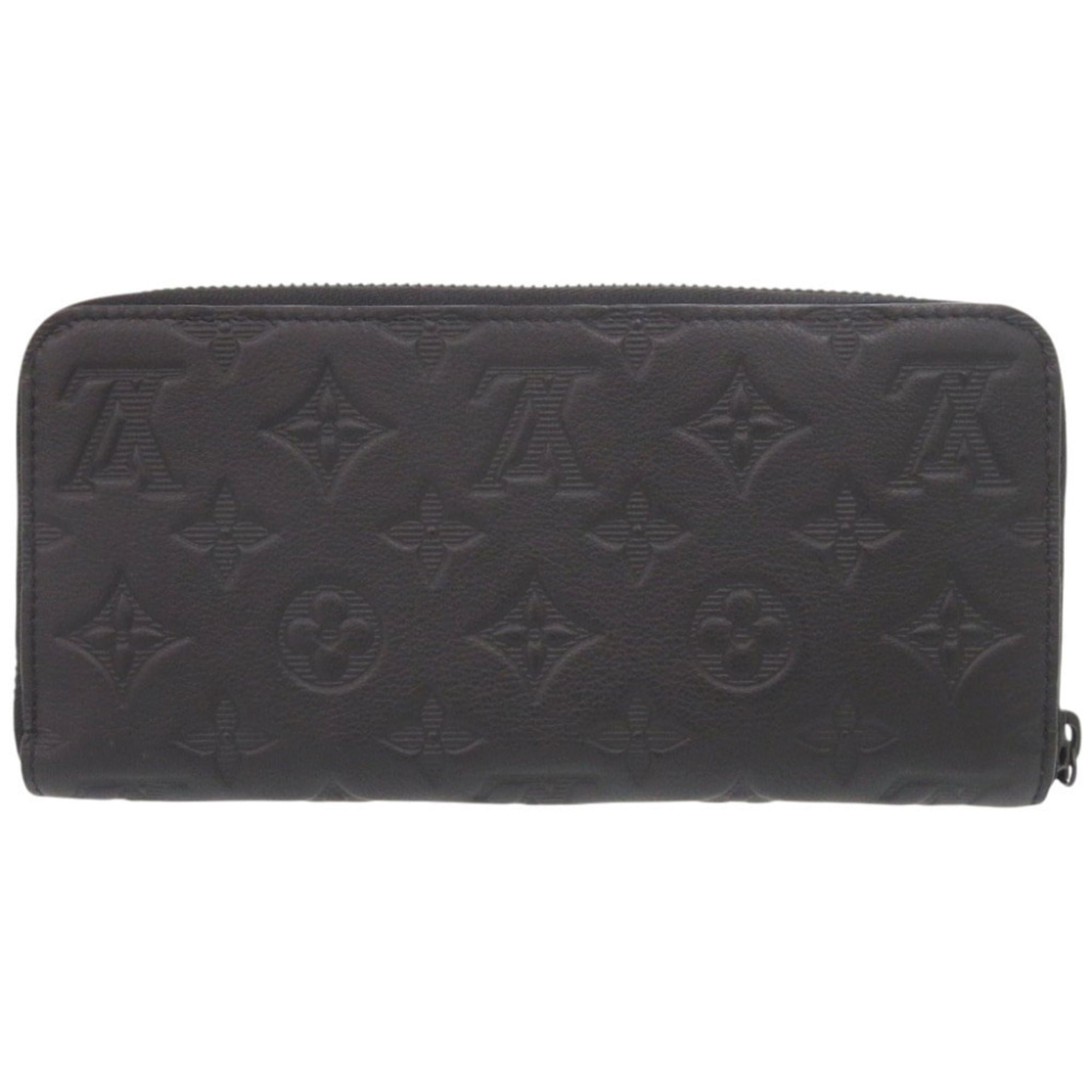 Louis Vuitton Black Monogram Shadow Leather Long Wallet (Bi-Fold) (Pre-Owned)