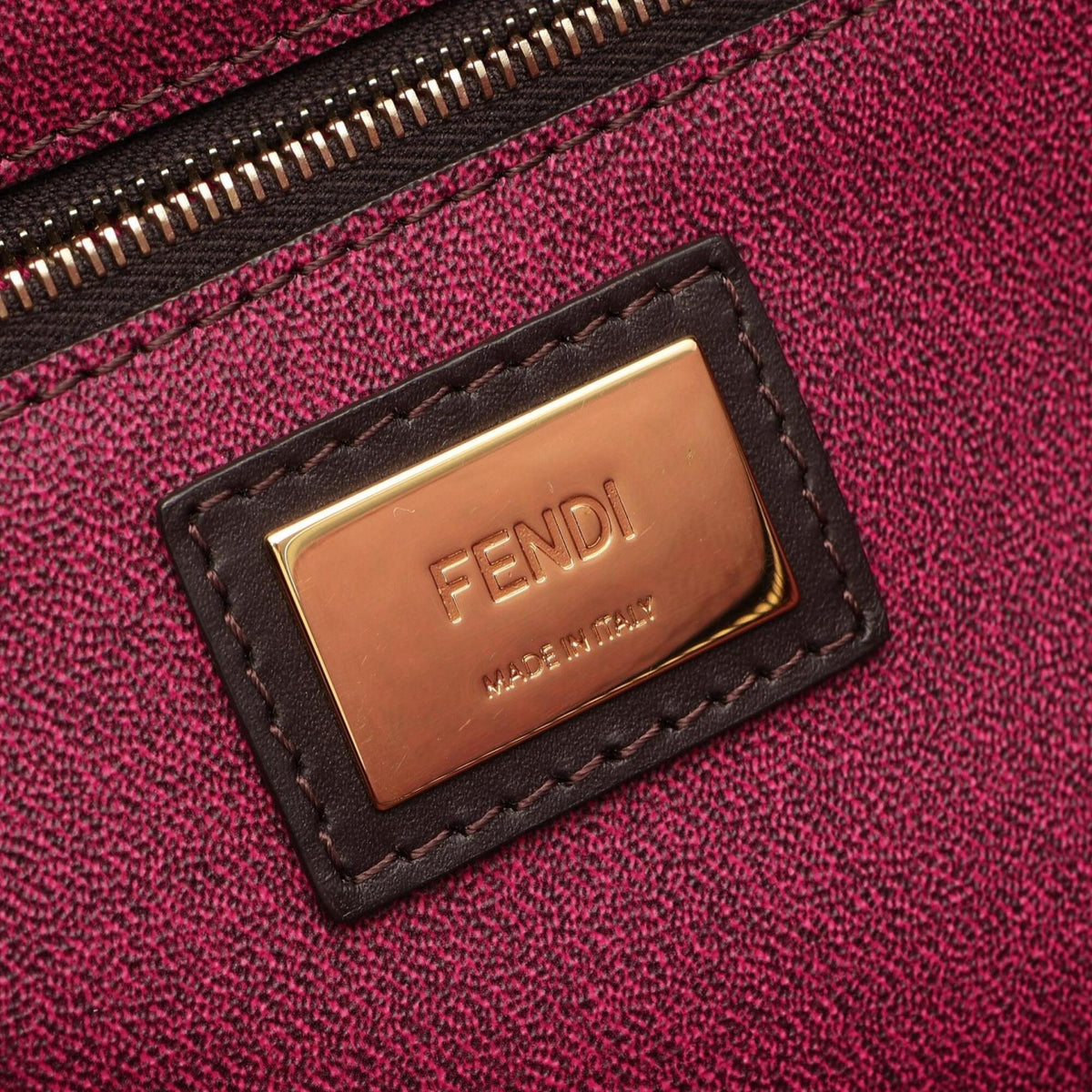 Fendi Zucca Brown Coated Canvas Leather Handbag Tote Bag (Pre-Owned)
