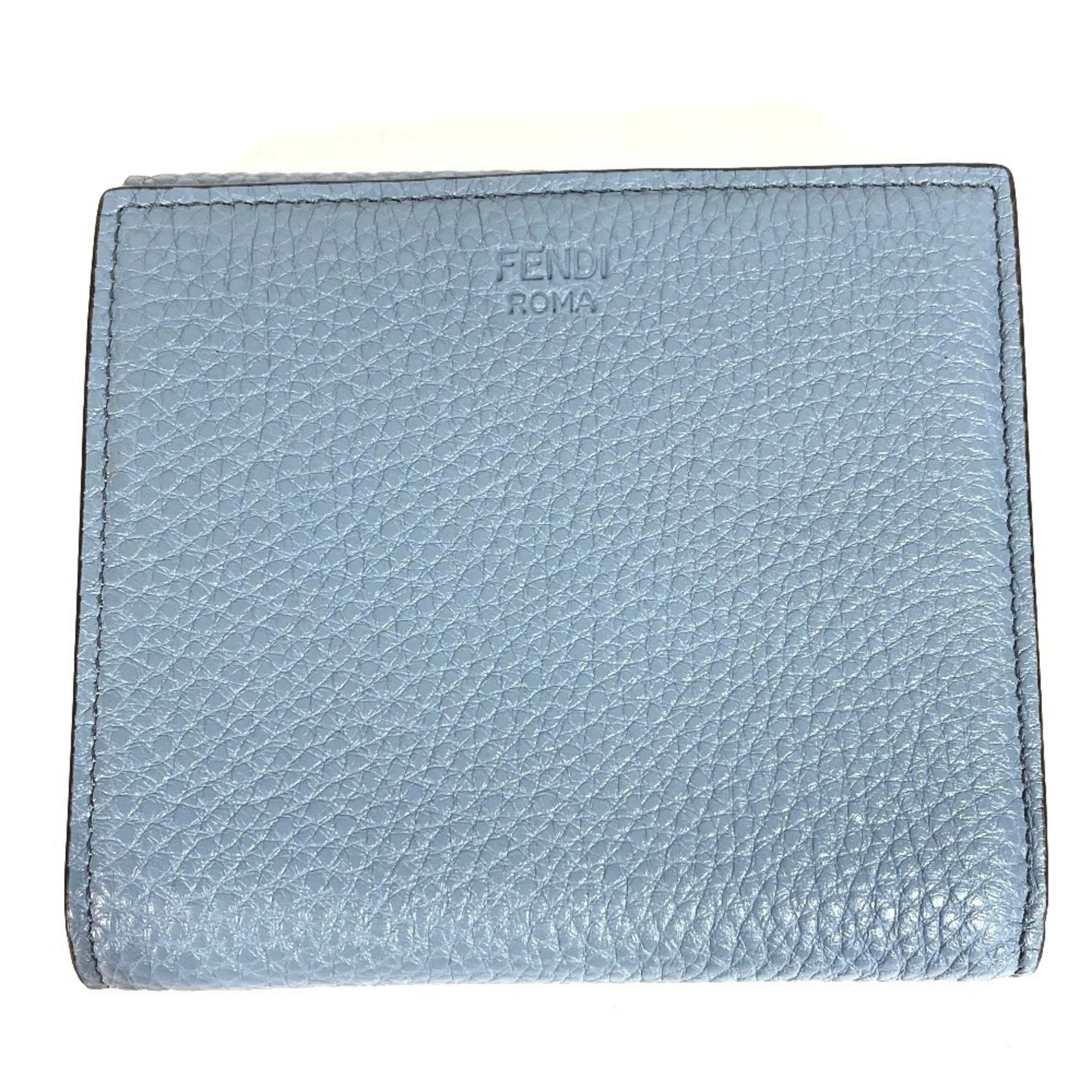 Fendi Blue Leather Wallet (Bi-Fold) (Pre-Owned)