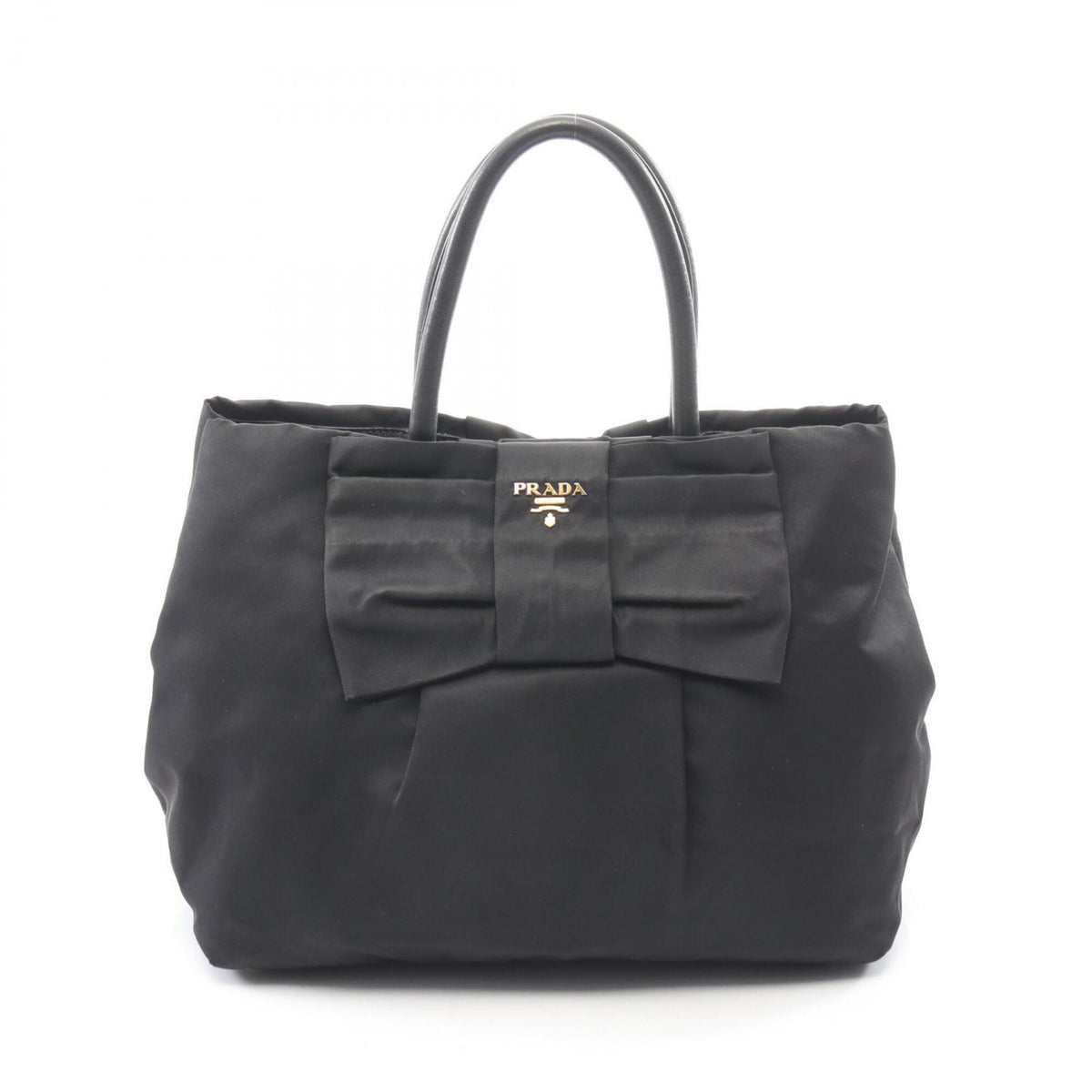 Prada Black Nylon Leather Handbag (Pre-Owned)