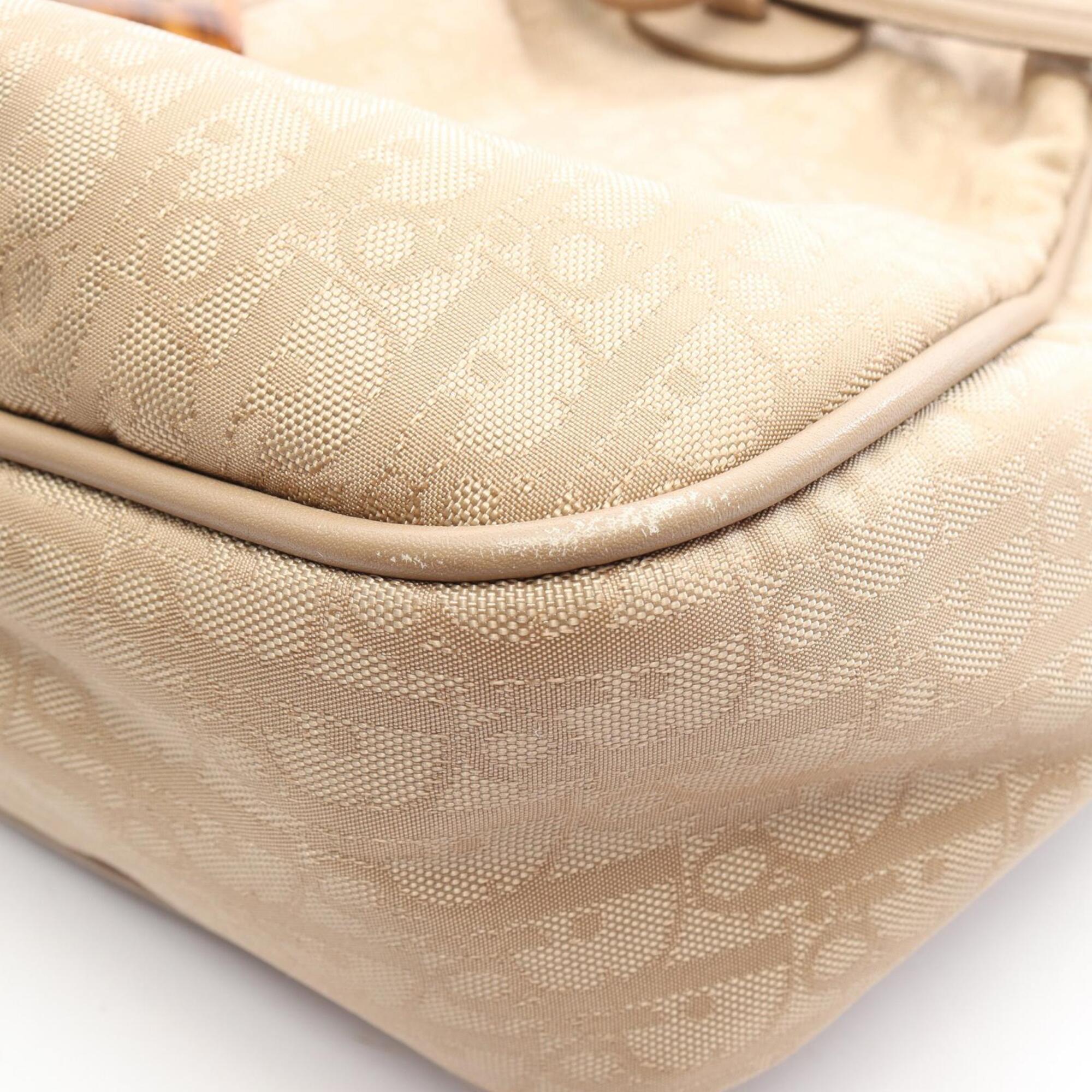 Christian Dior Beige Leather Nylon Canvas Handbag (Pre-Owned)