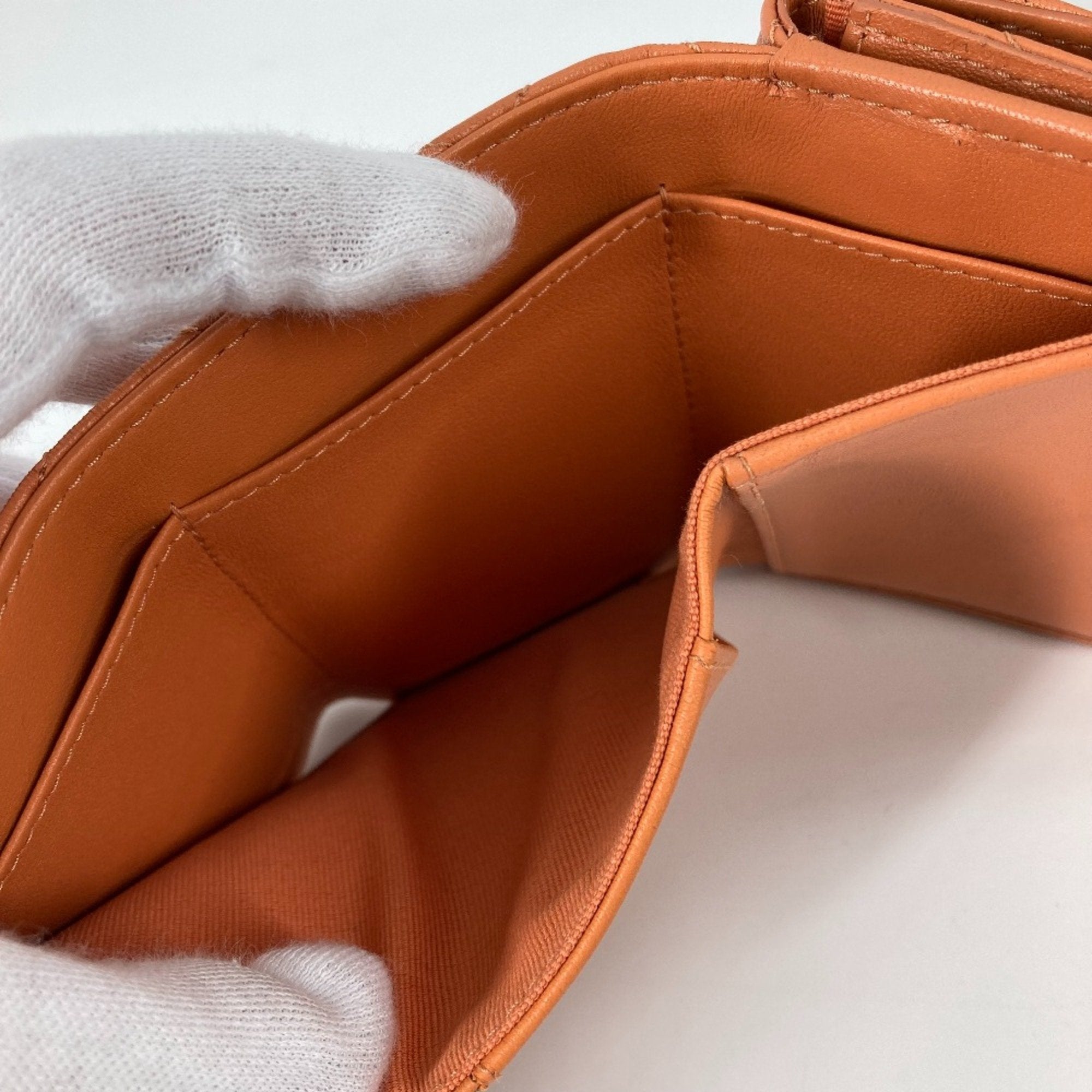 Chanel Orange Leather Wallet (Tri-Fold) (Pre-Owned)