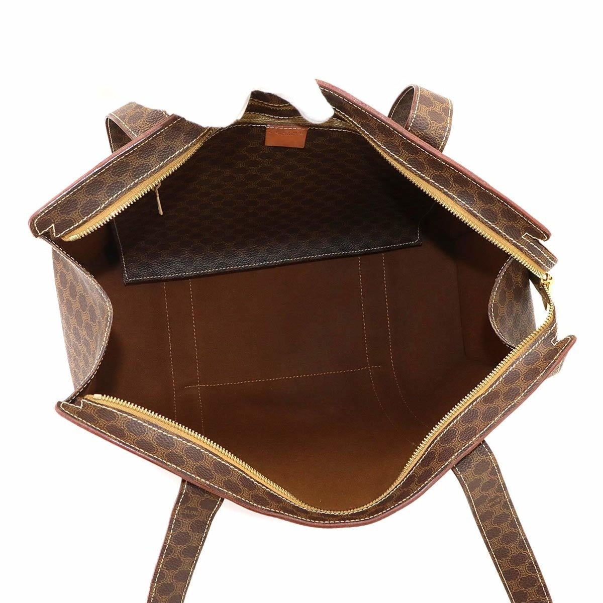Celine Macadam Brown Pvc Leather Handbag Tote Bag (Pre-Owned)