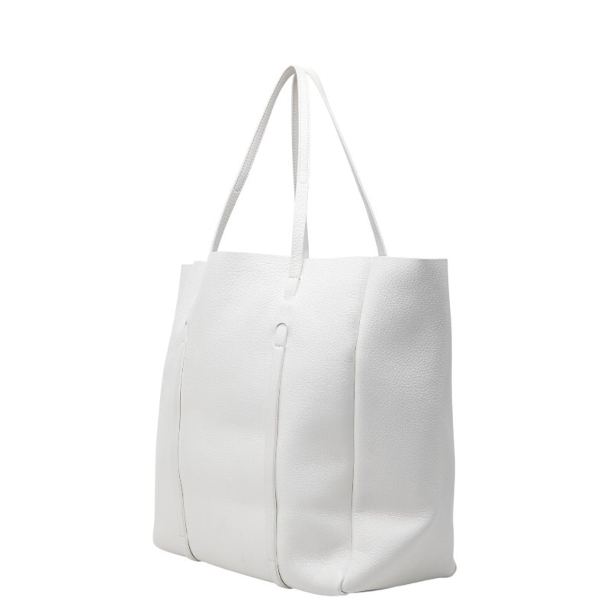Balenciaga White Leather Shoulder Bag Tote Bag (Pre-Owned)