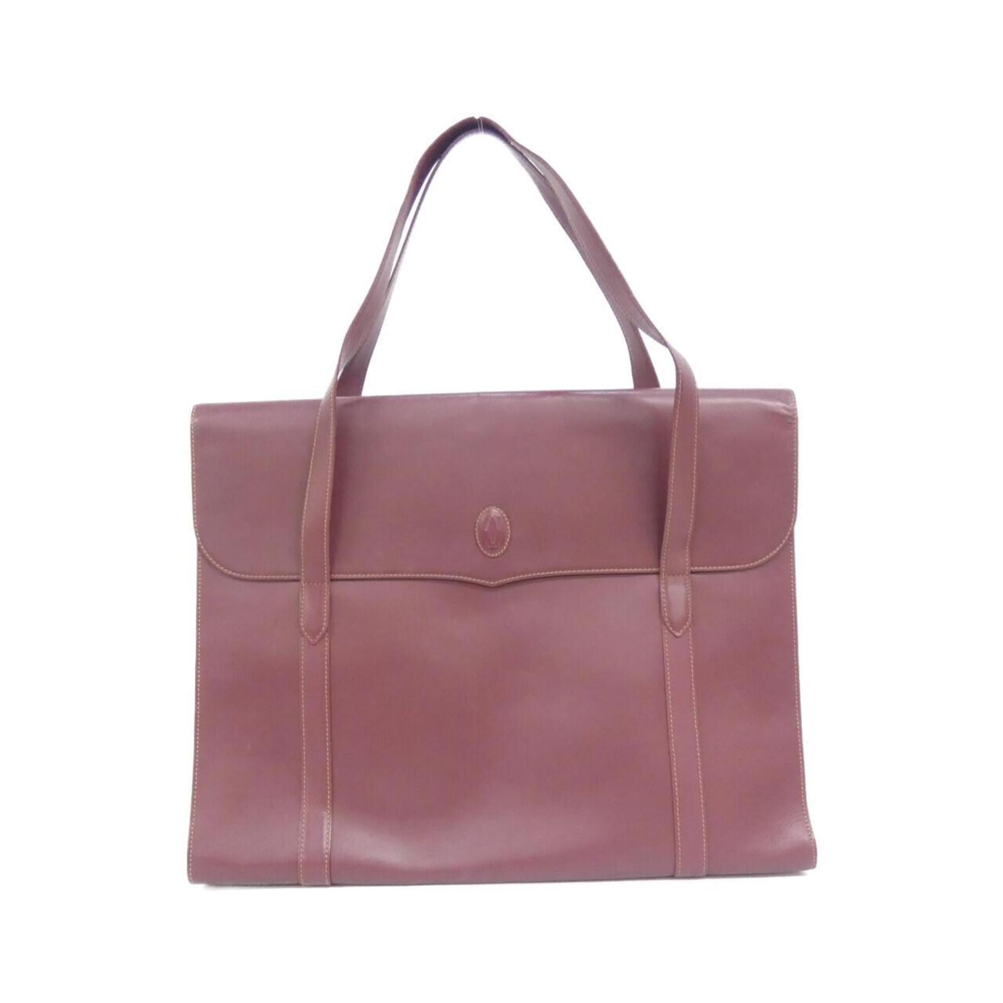 Cartier Bordeaux Leather Handbag (Pre-Owned)