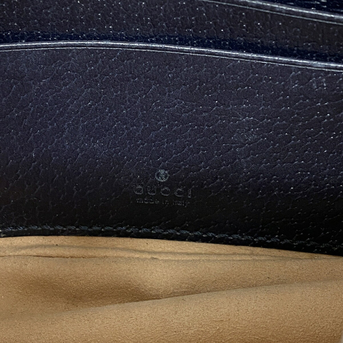 Gucci Beige Navy Pvc Shoulder Bag (Pre-Owned)