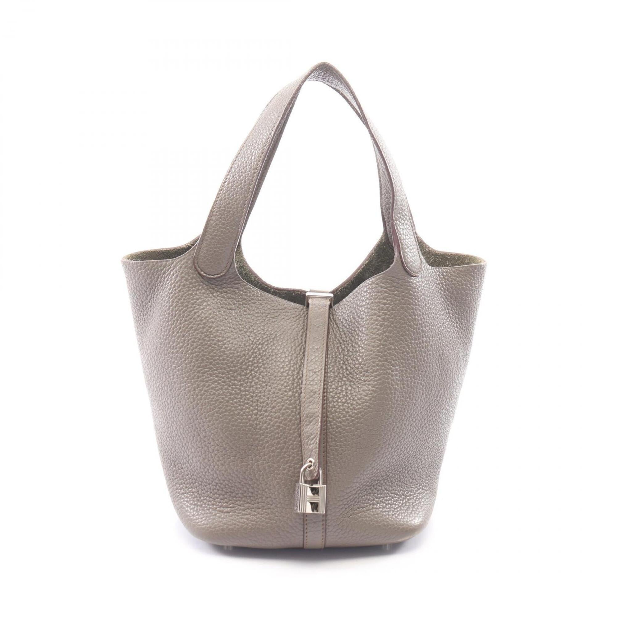 Hermes Beige Etain Taurillon Clemence Leather Leather Handbag (Pre-Owned)