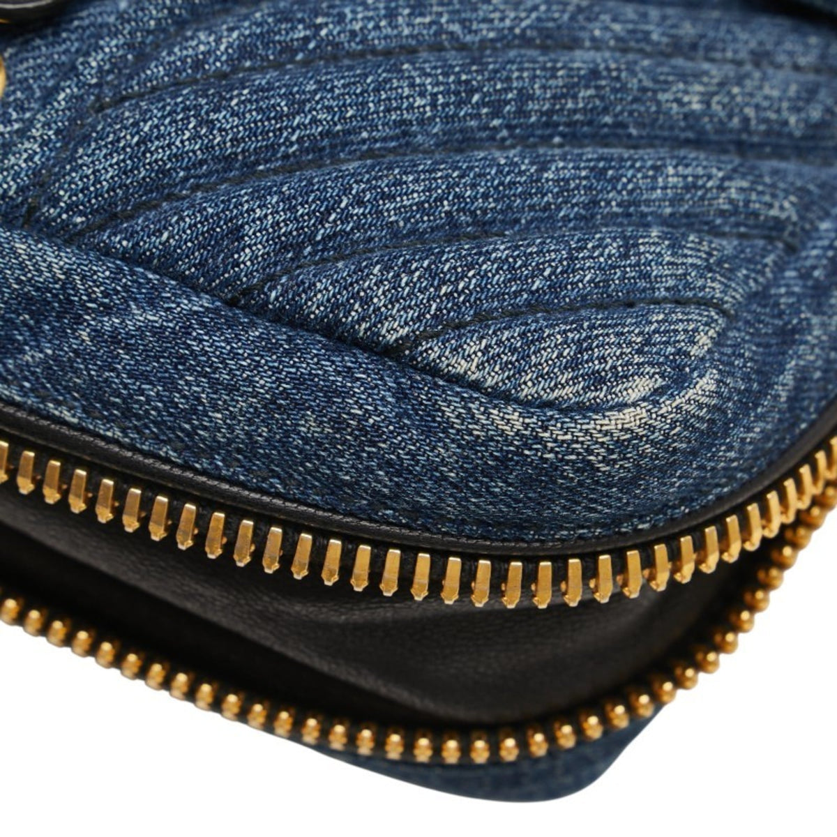 Miu Miu Multi-Color Denim Leather Shoulder Bag (Pre-Owned)