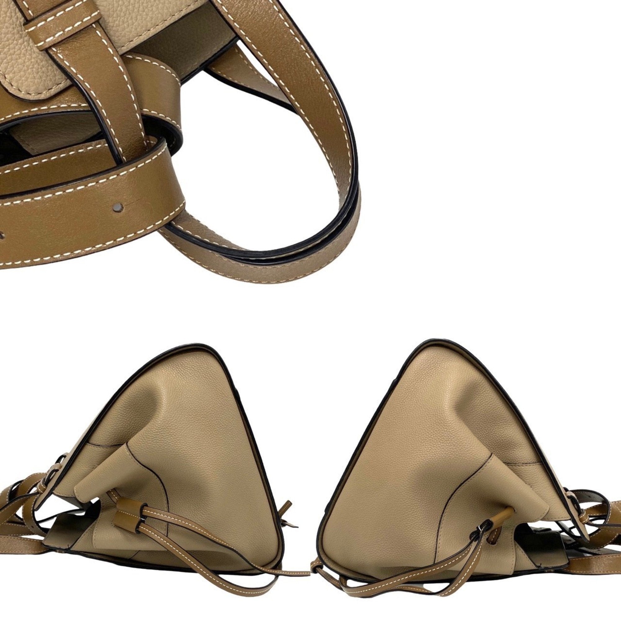 Loewe Hammock Beige Leather Handbag Shoulder Bag (Pre-Owned)