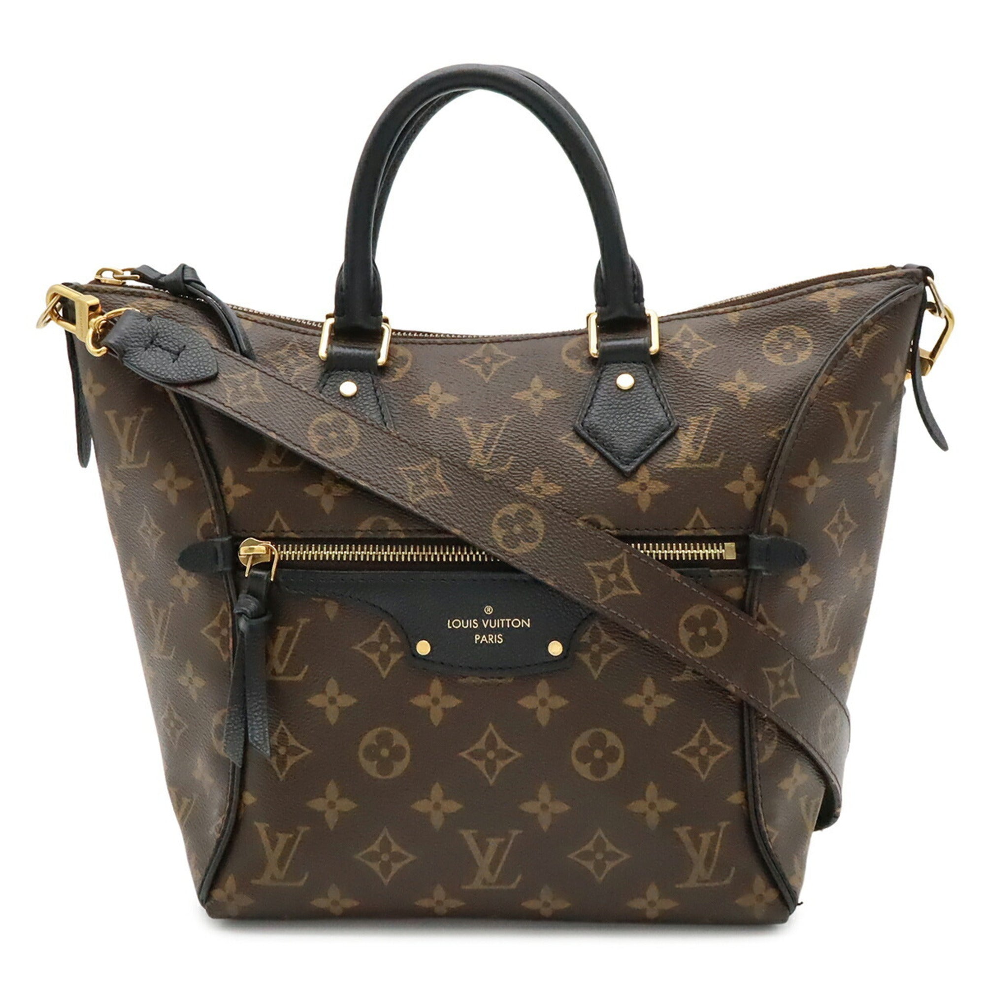 Louis Vuitton Noir Monogram Canvas Handbag Shoulder Bag (Pre-Owned)