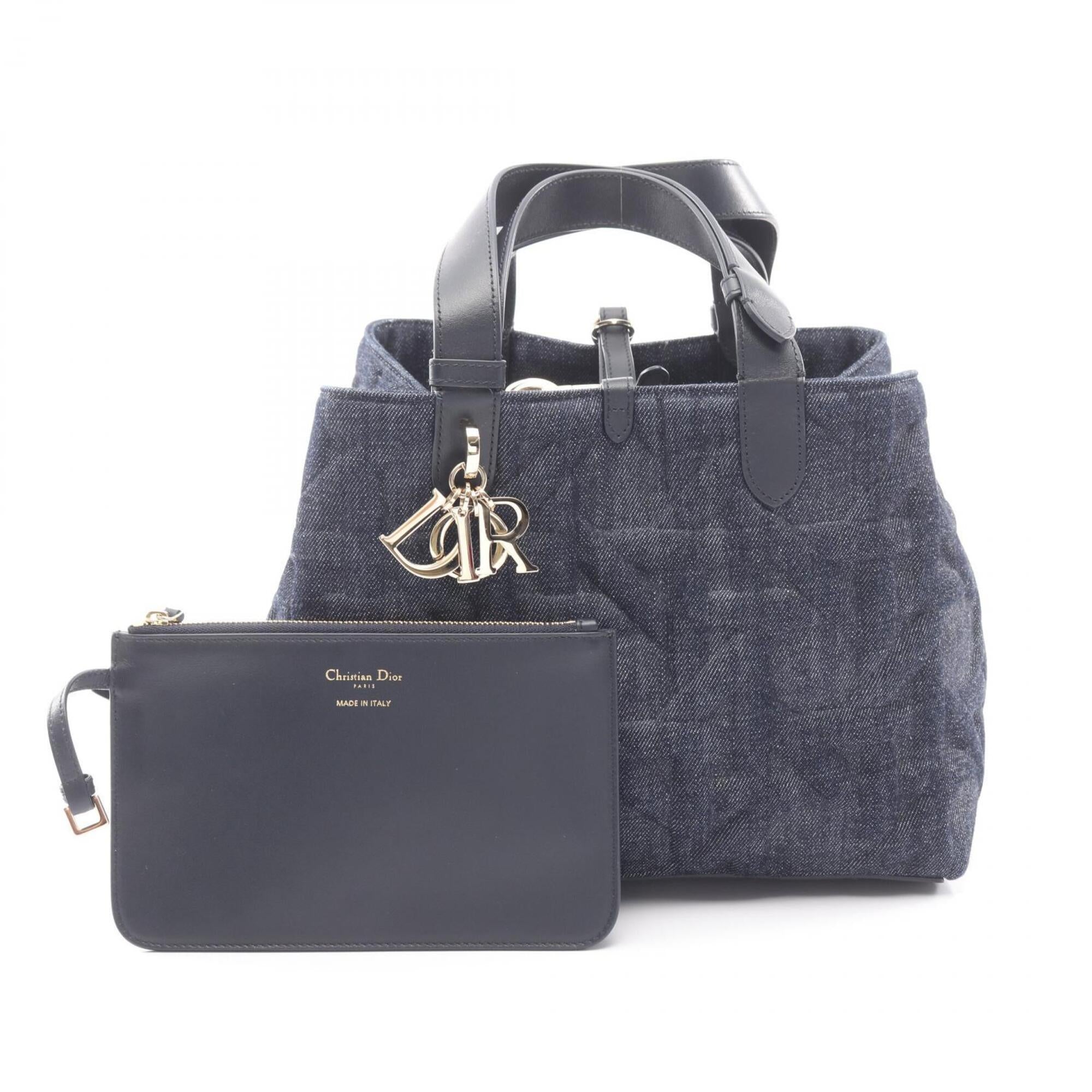 Christian Dior Navy Denim Handbag Pouch (Pre-Owned)