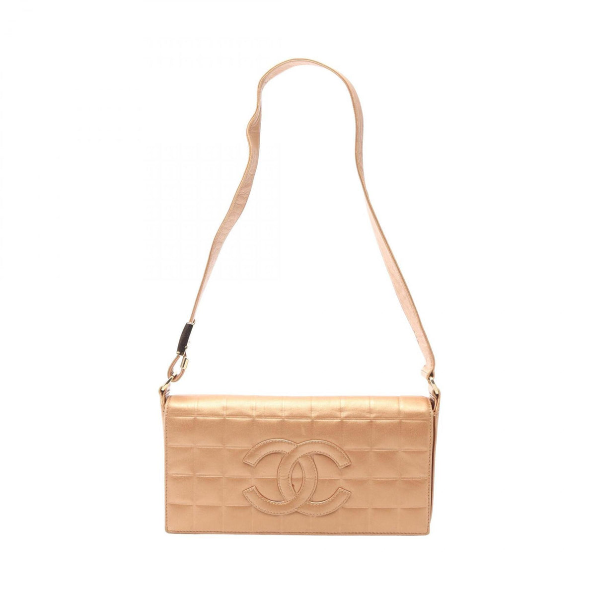 Chanel Gold Leather Handbag Shoulder Bag (Pre-Owned)