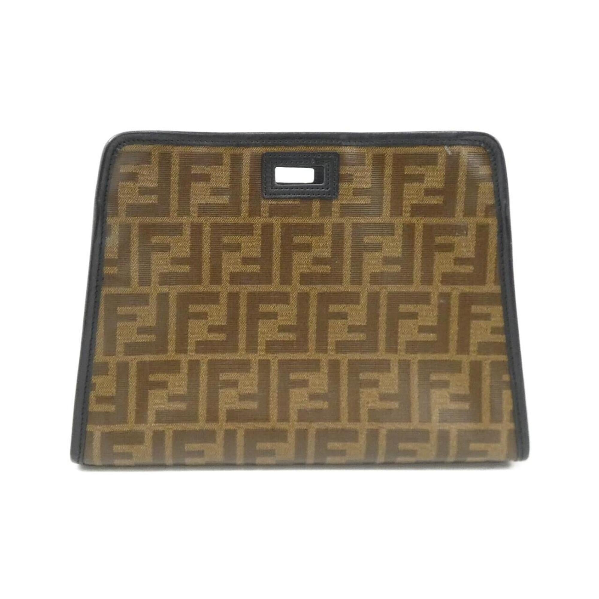 Fendi Brown Coated Canvas Handbag (Pre-Owned)