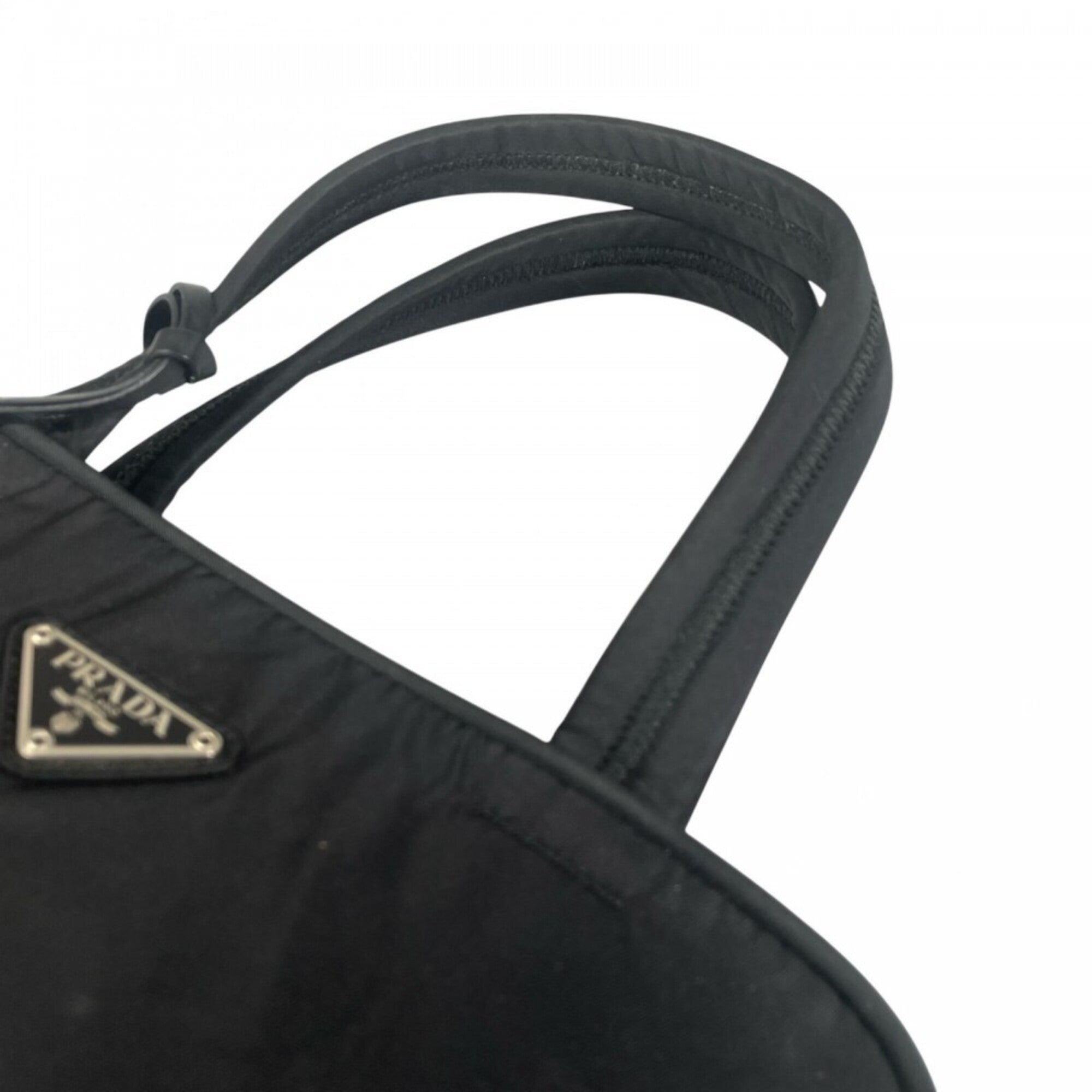 Prada Black White Nylon Handbag (Pre-Owned)