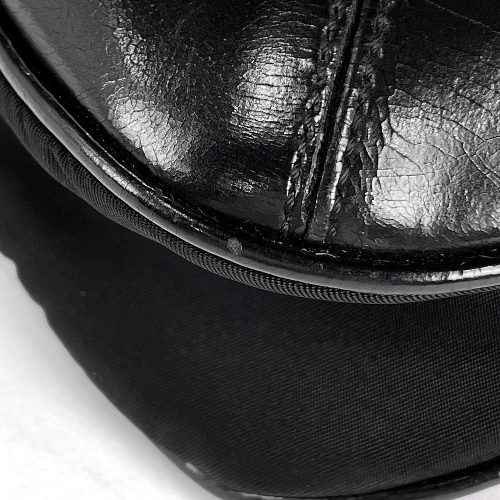 Prada Black Nero Nylon Leather Shoulder Bag (Pre-Owned)