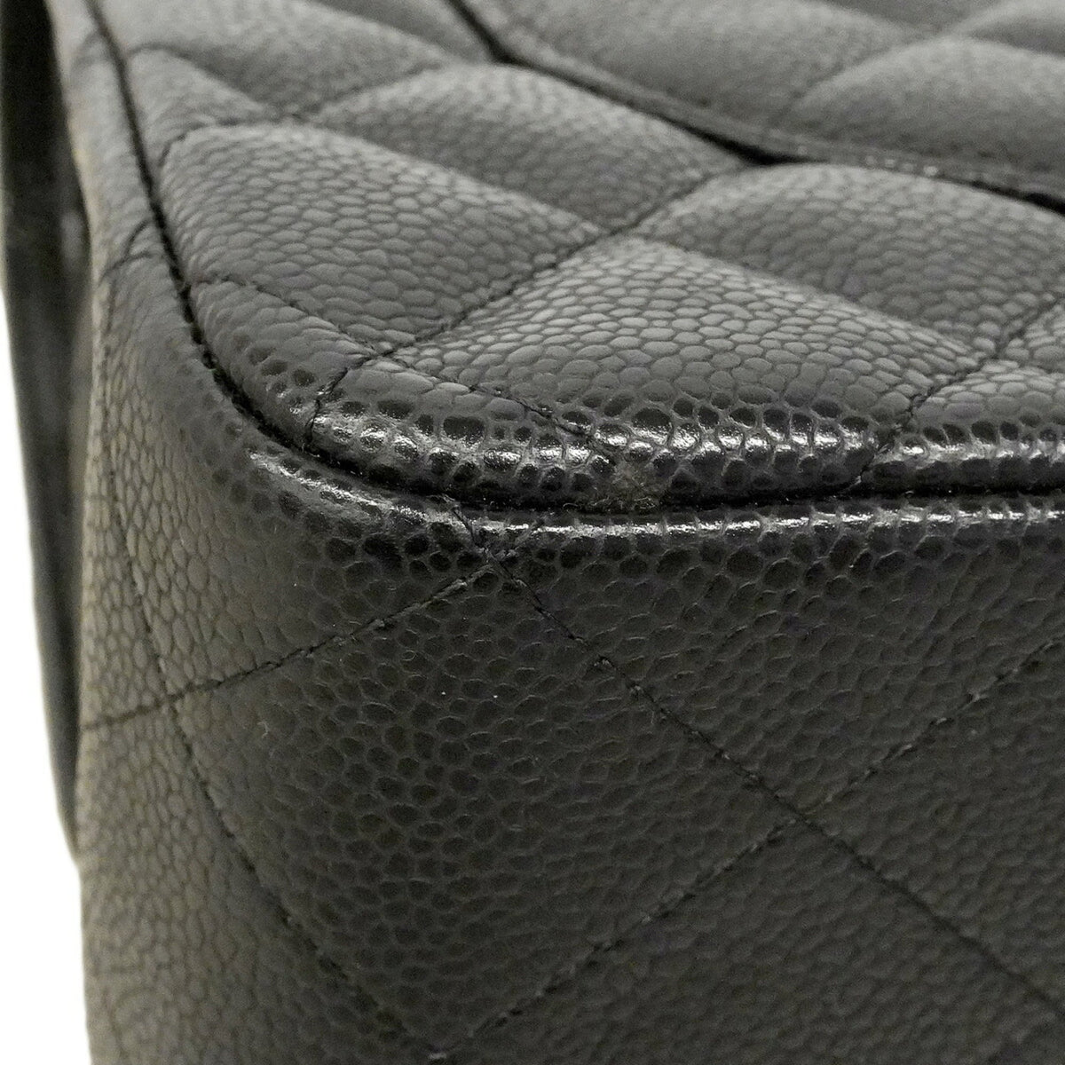 Chanel Black Grained Calfskin Shoulder Bag (Pre-Owned)
