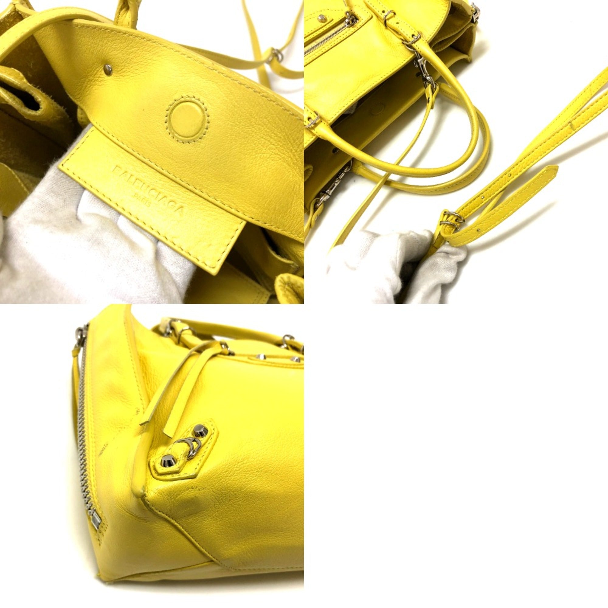 Balenciaga Yellow Leather Shoulder Bag (Pre-Owned)