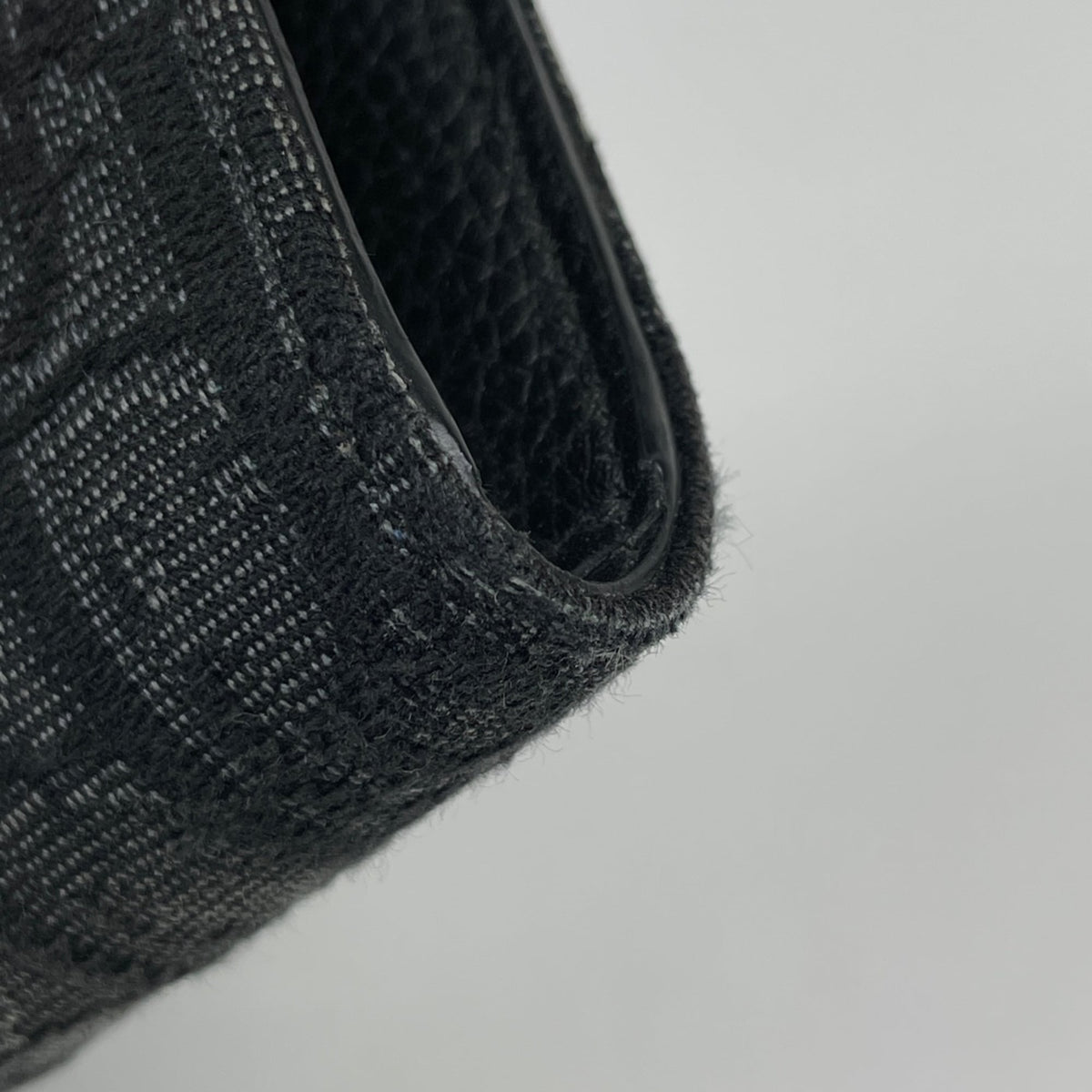Christian Dior Black Cotton Leather Fabric Long Wallet (Bi-Fold) (Pre-Owned)