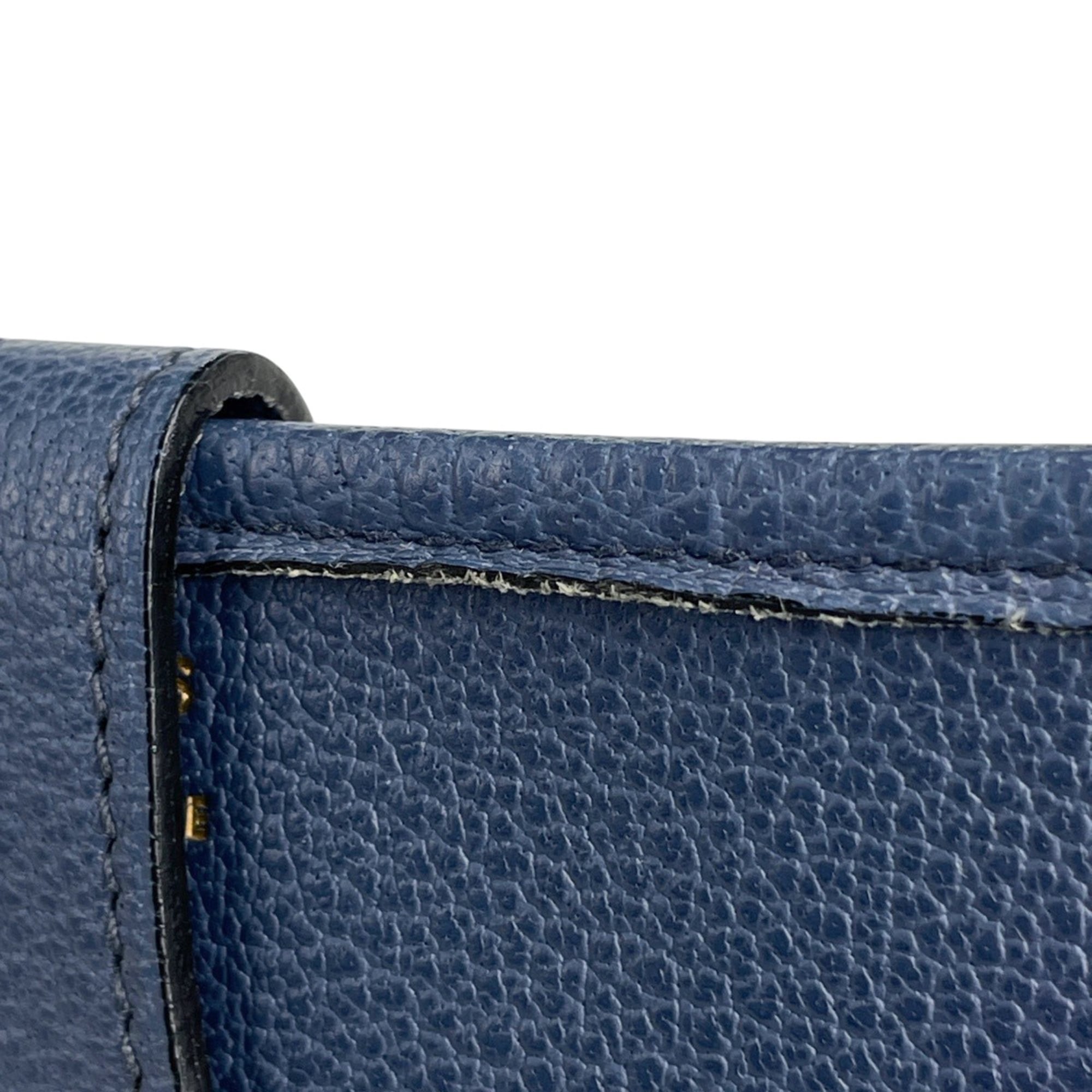 Hermes Evelyne Blue Leather Shoulder Bag (Pre-Owned)