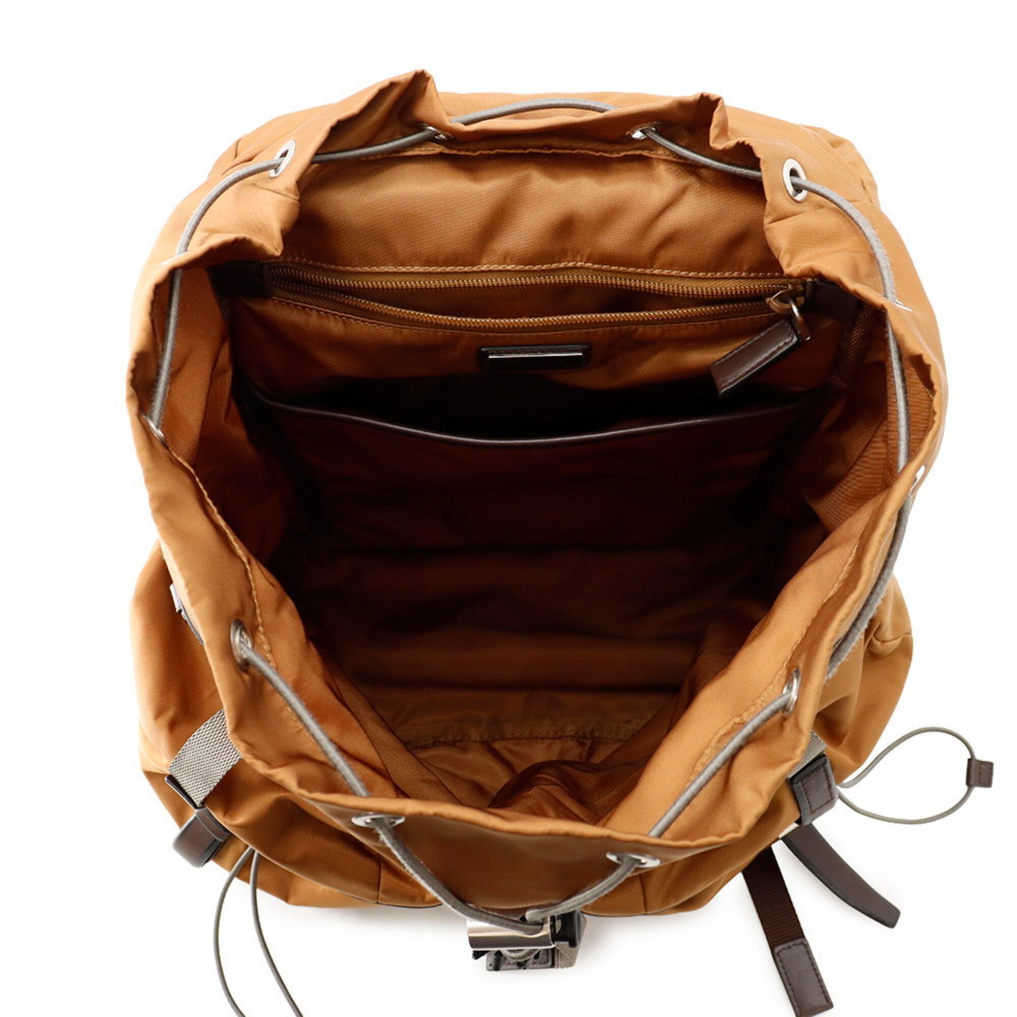 Prada Brown Nylon Leather Backpack (Pre-Owned)