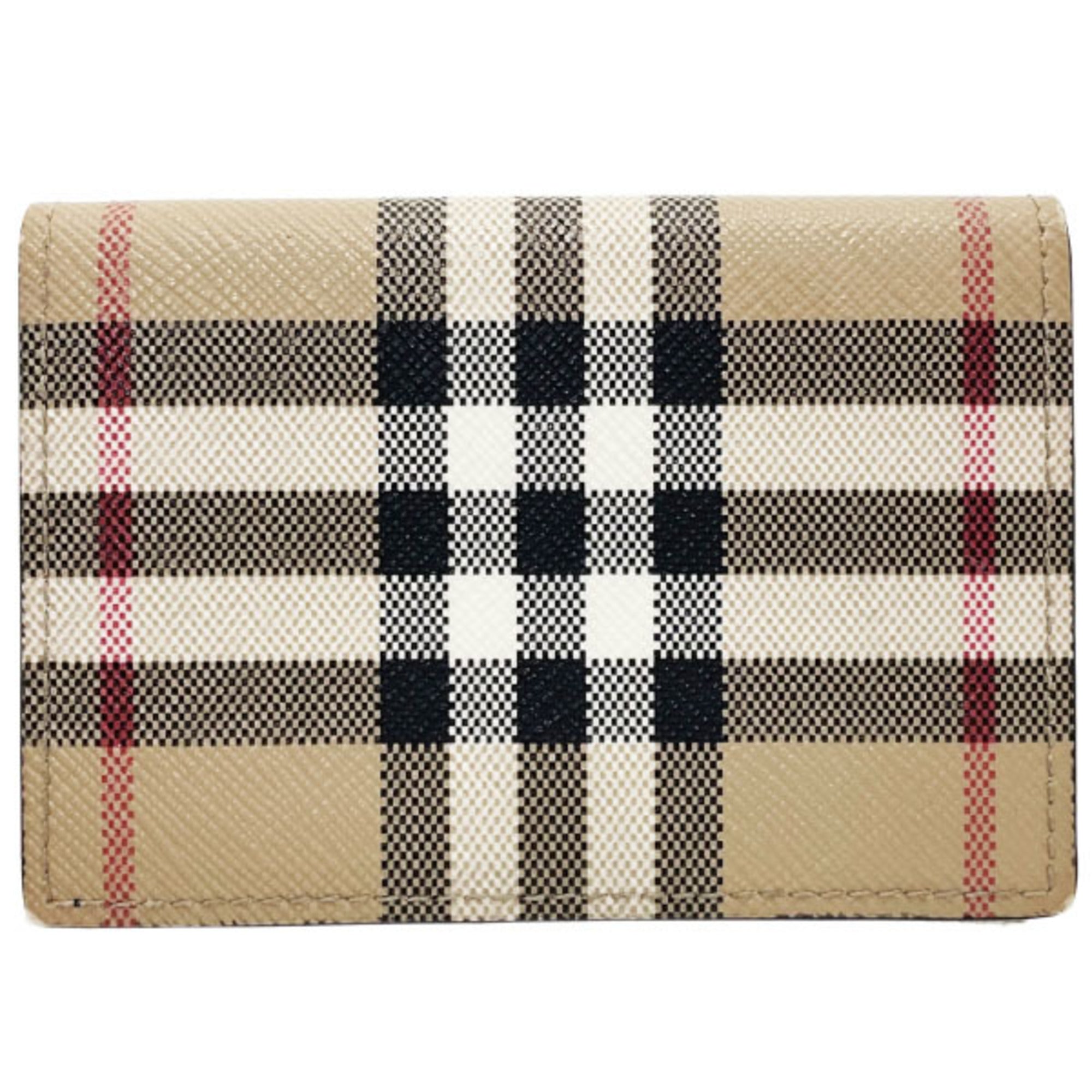 Burberry Beige Black Pvc Leather Wallet (Tri-Fold) (Pre-Owned)
