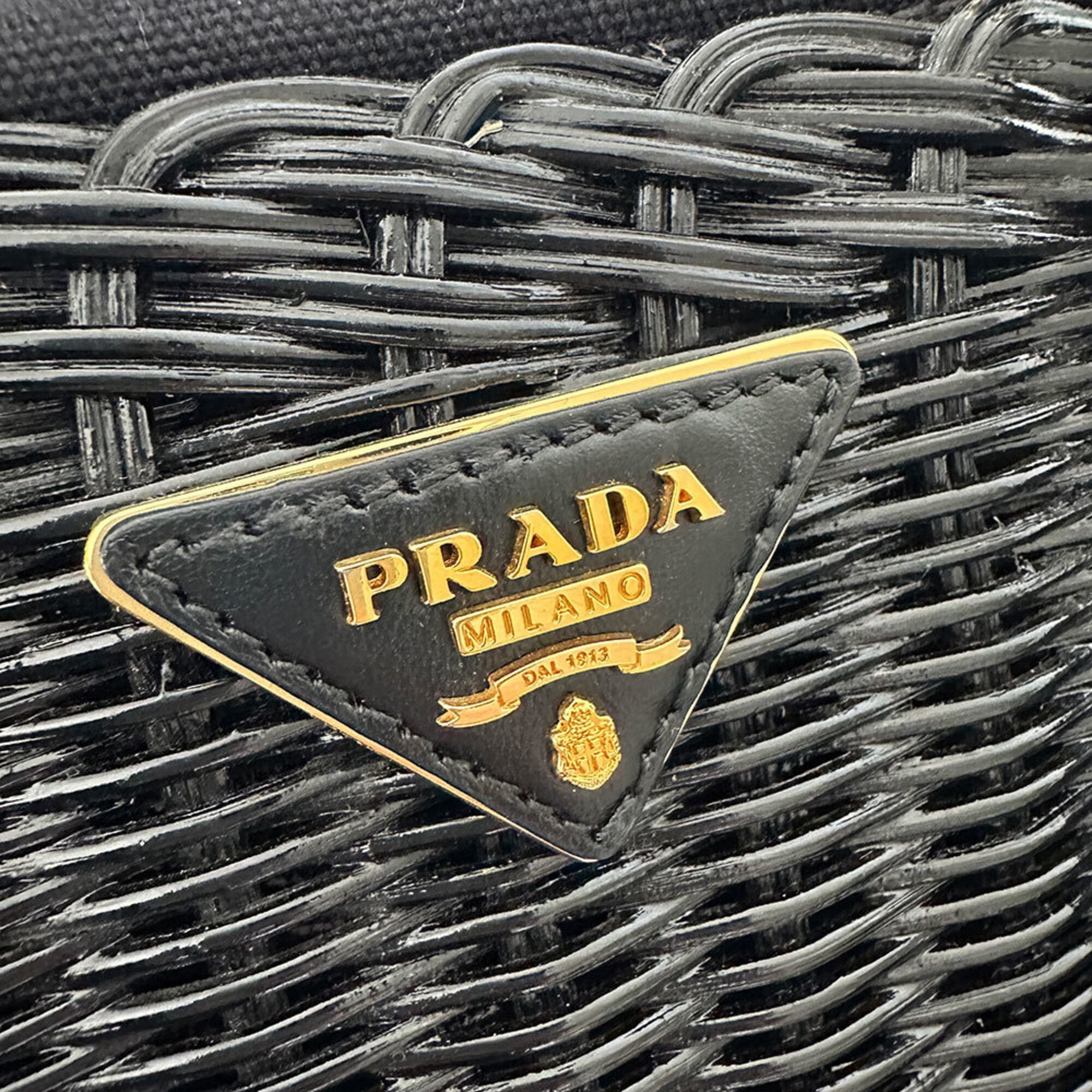 Prada Black Canvas Handbag Tote Bag (Pre-Owned)