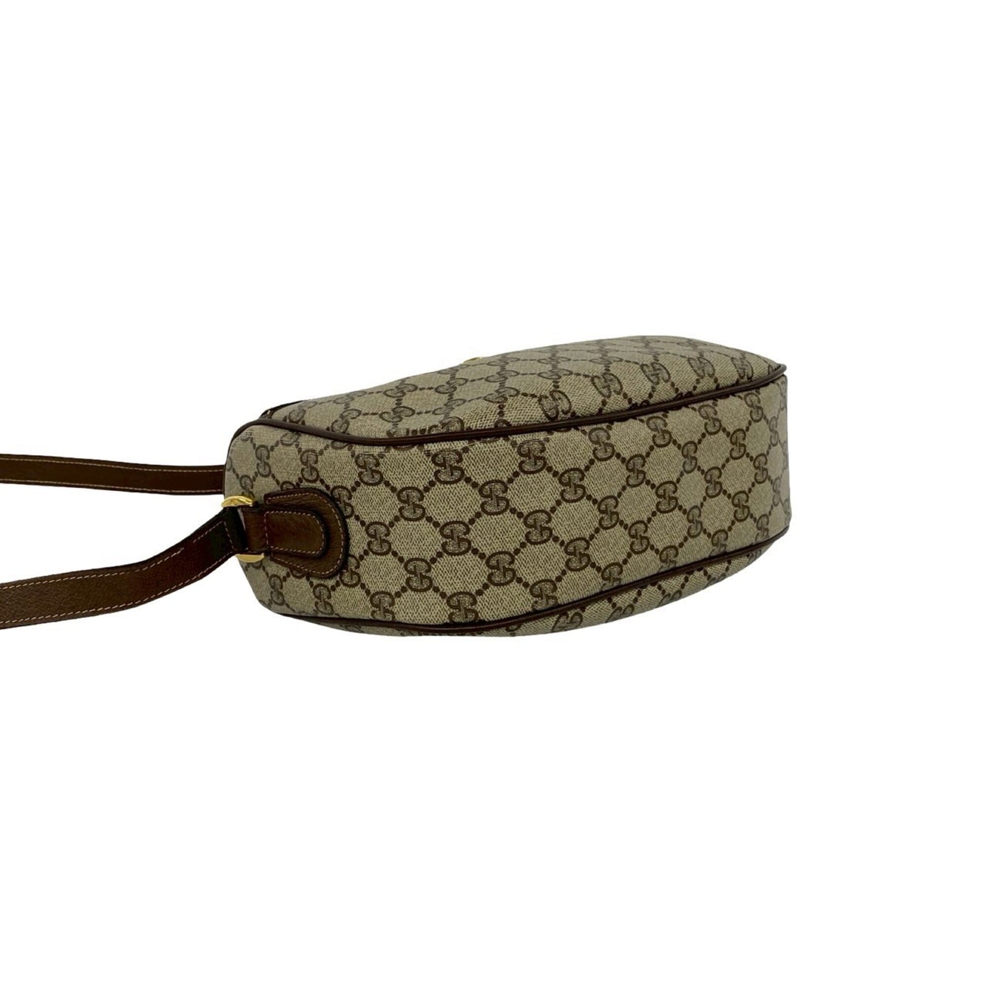 Gucci Brown Green Red Color Leather Pvc Shoulder Bag (Pre-Owned)