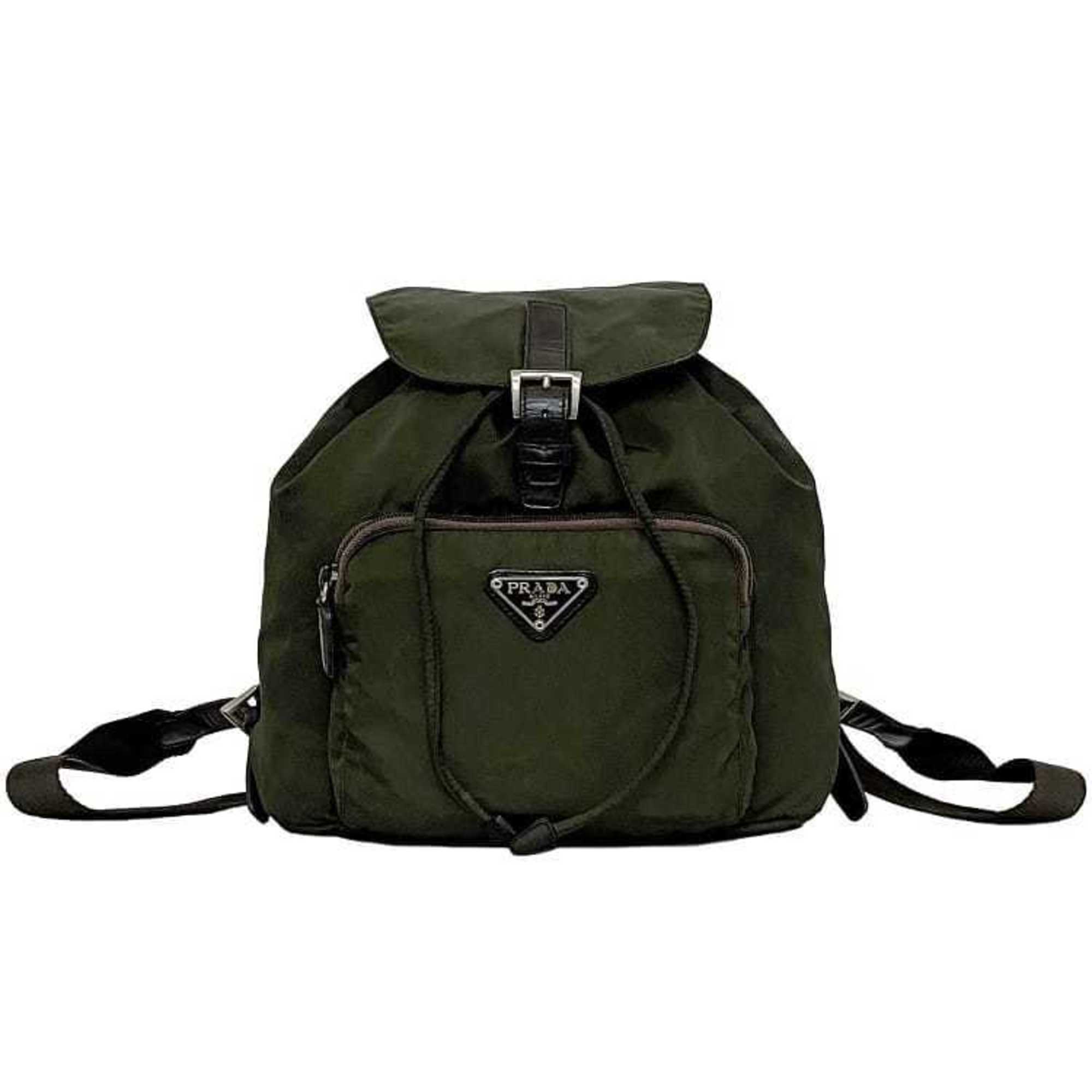 Prada Khaki Nylon Backpack (Pre-Owned)